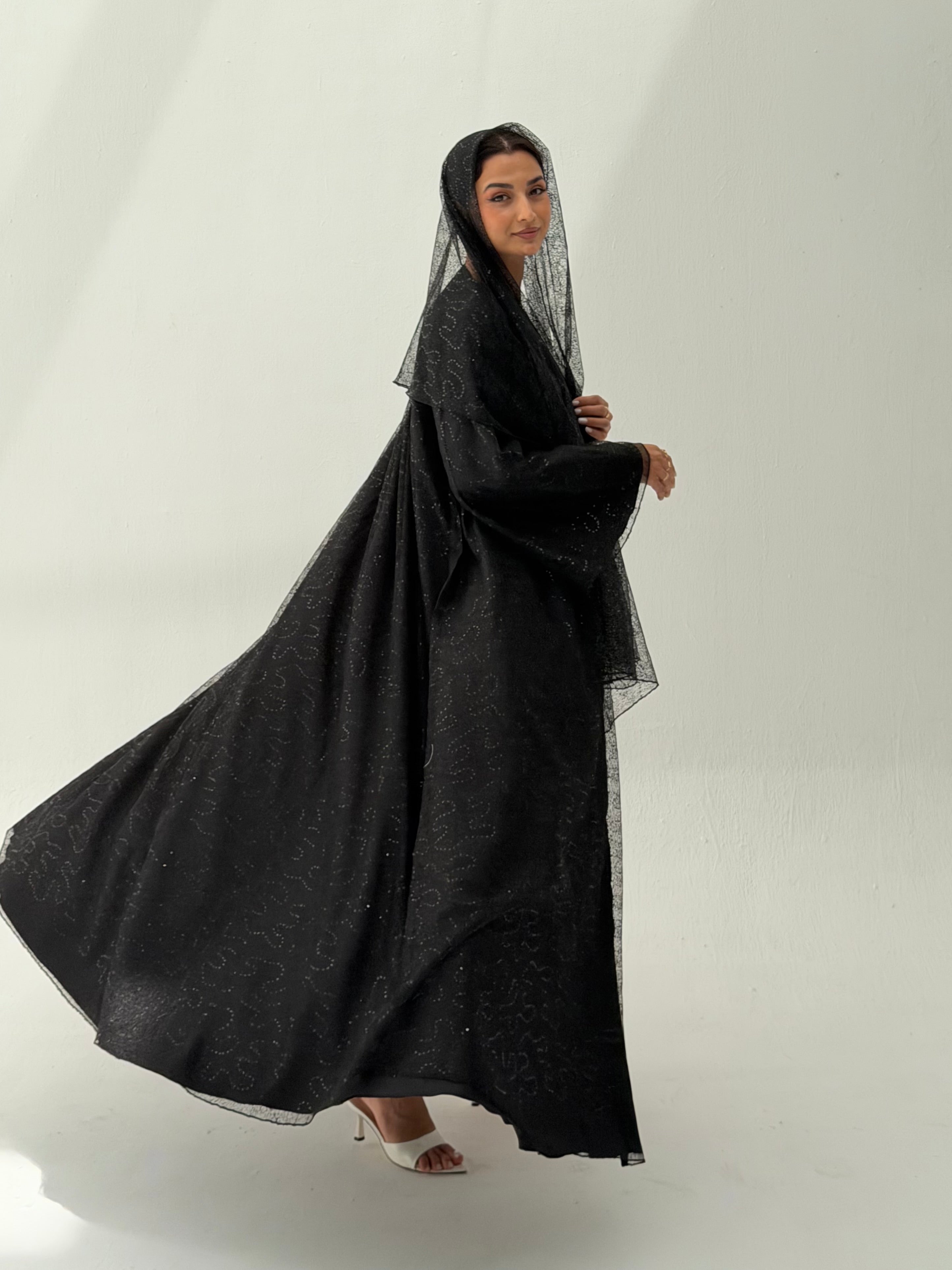 Jawaher Abaya ( Dantil Abaya included the transparent Dantil Sheila )