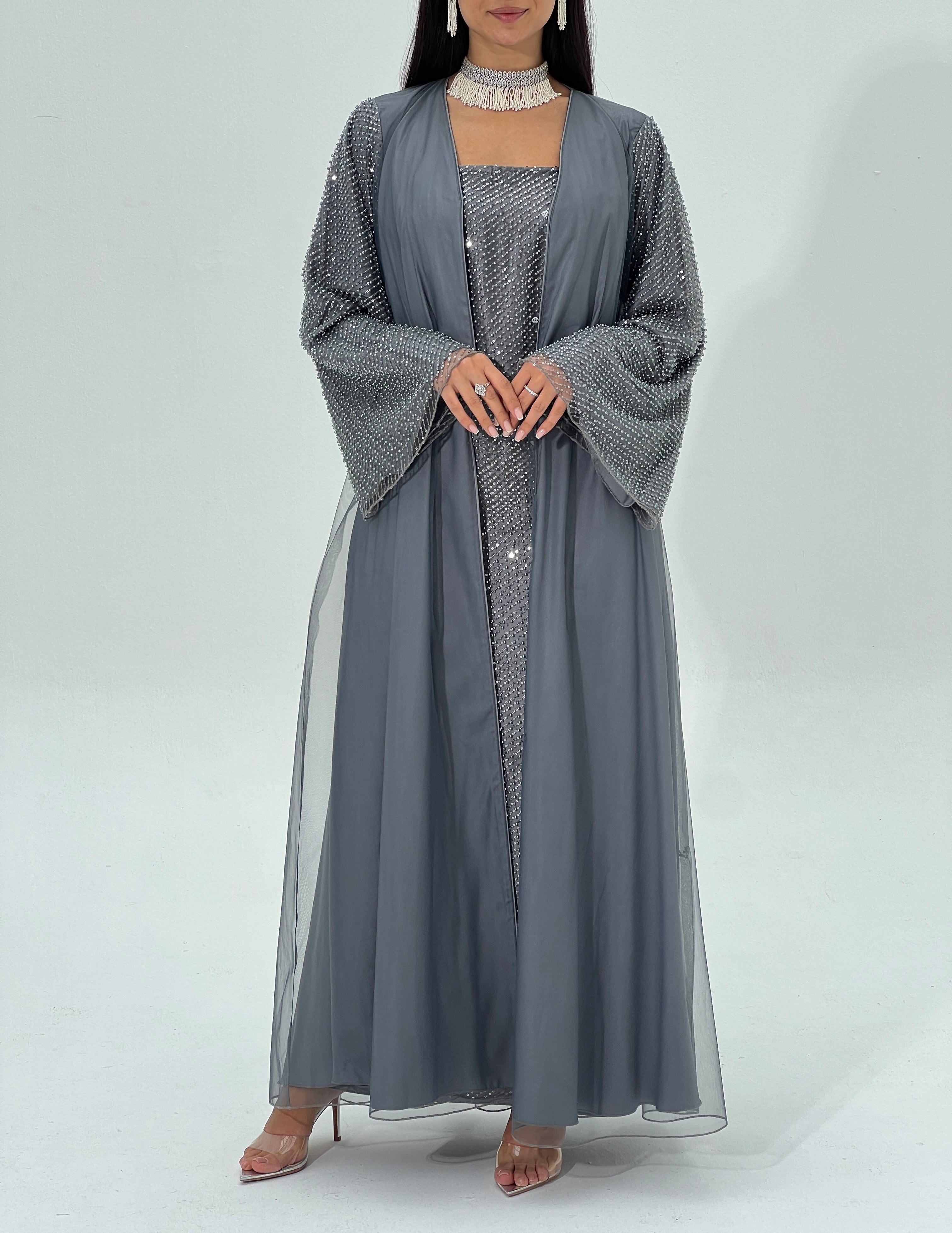 Leila Abaya with inner dress & sheila