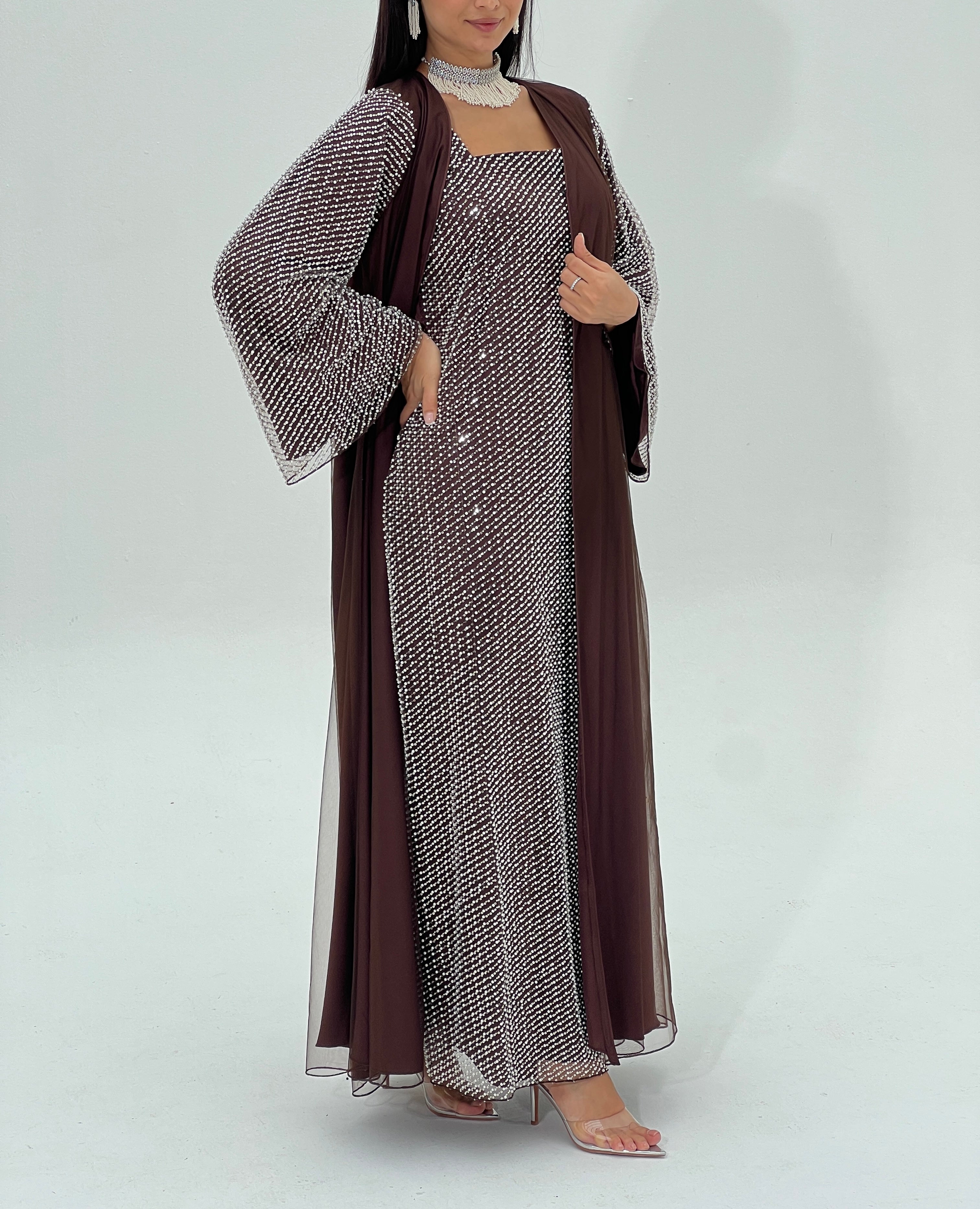 Leila Abaya with inner dress & sheila