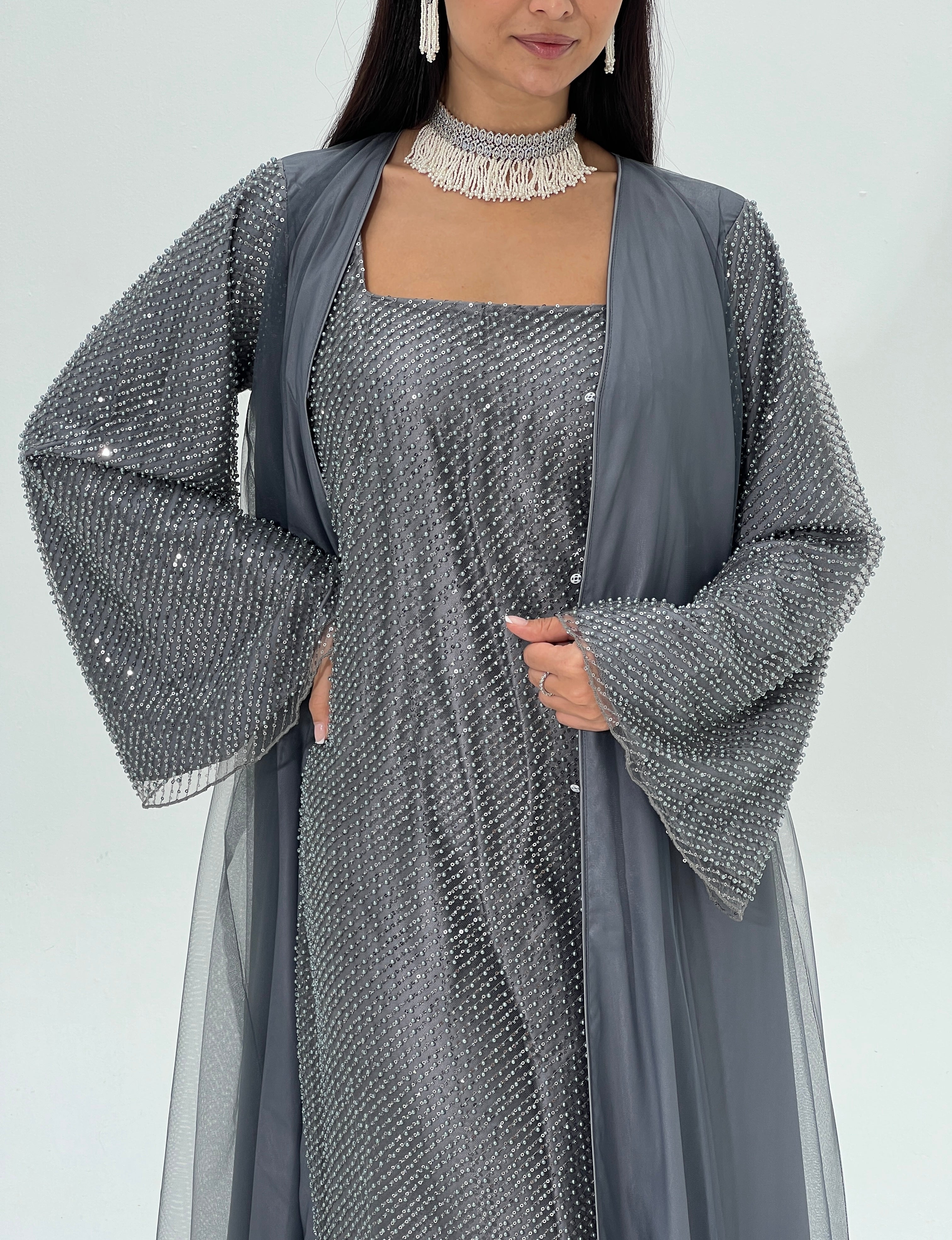 Leila Abaya with inner dress & sheila