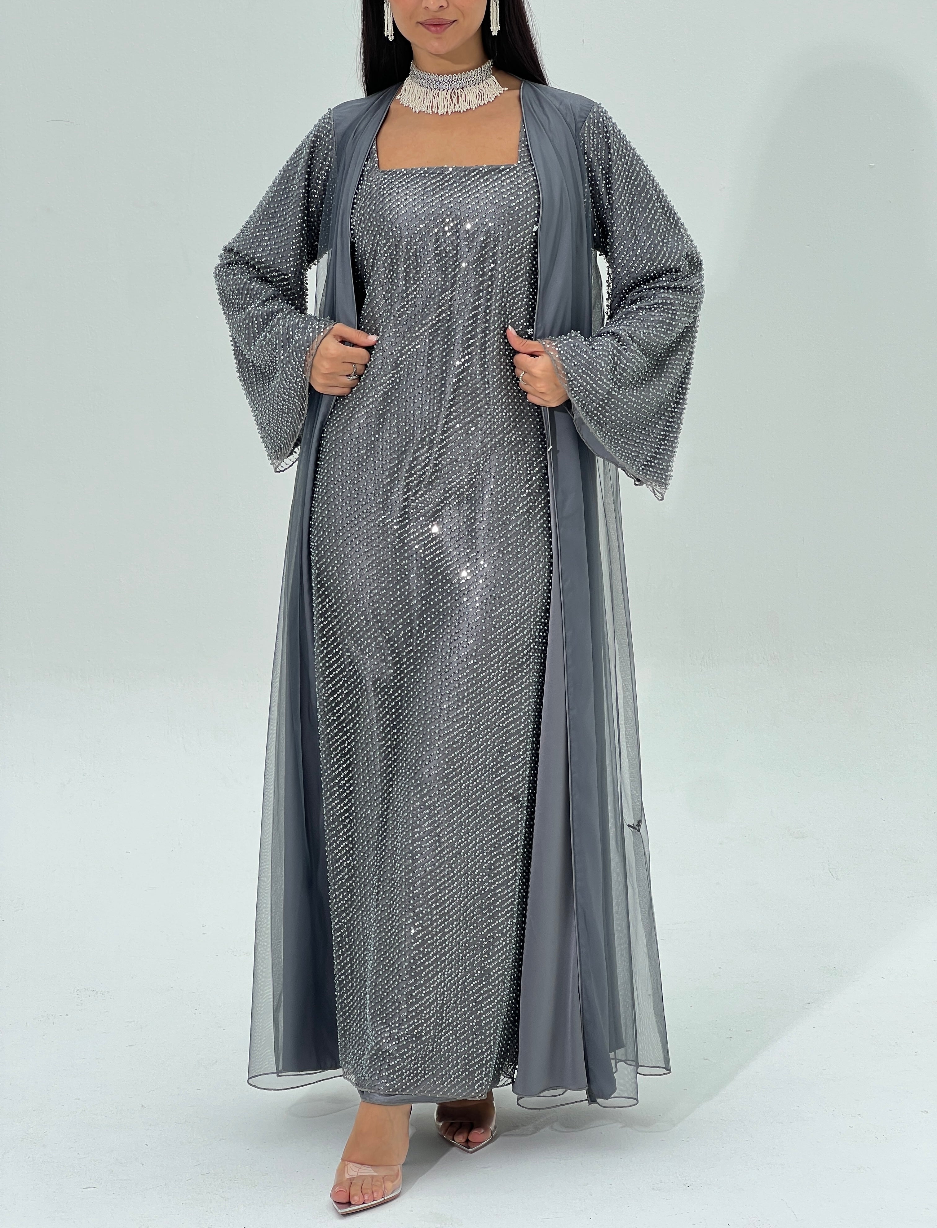 Leila Abaya with inner dress & sheila