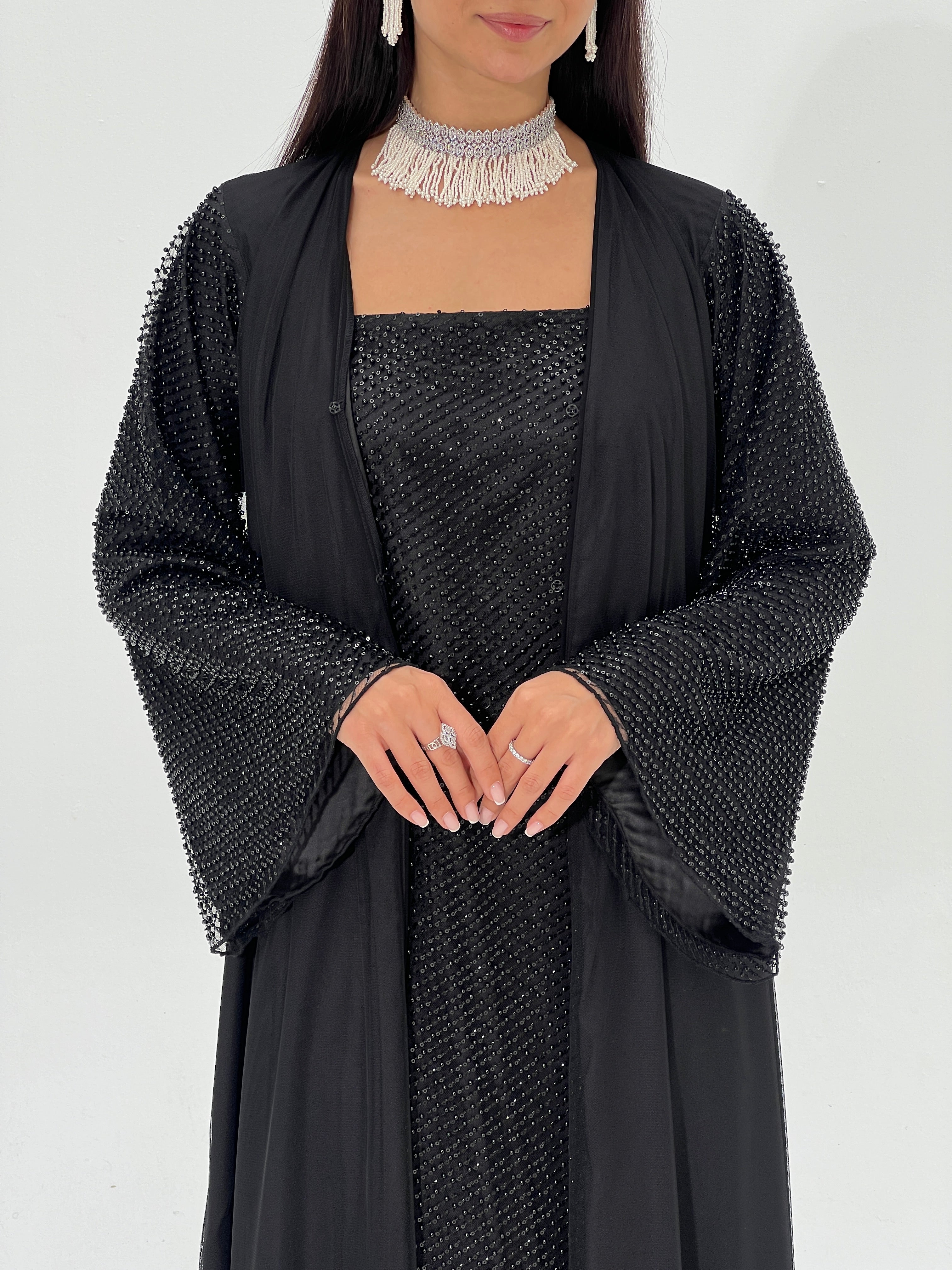 Leila Abaya with inner dress & sheila