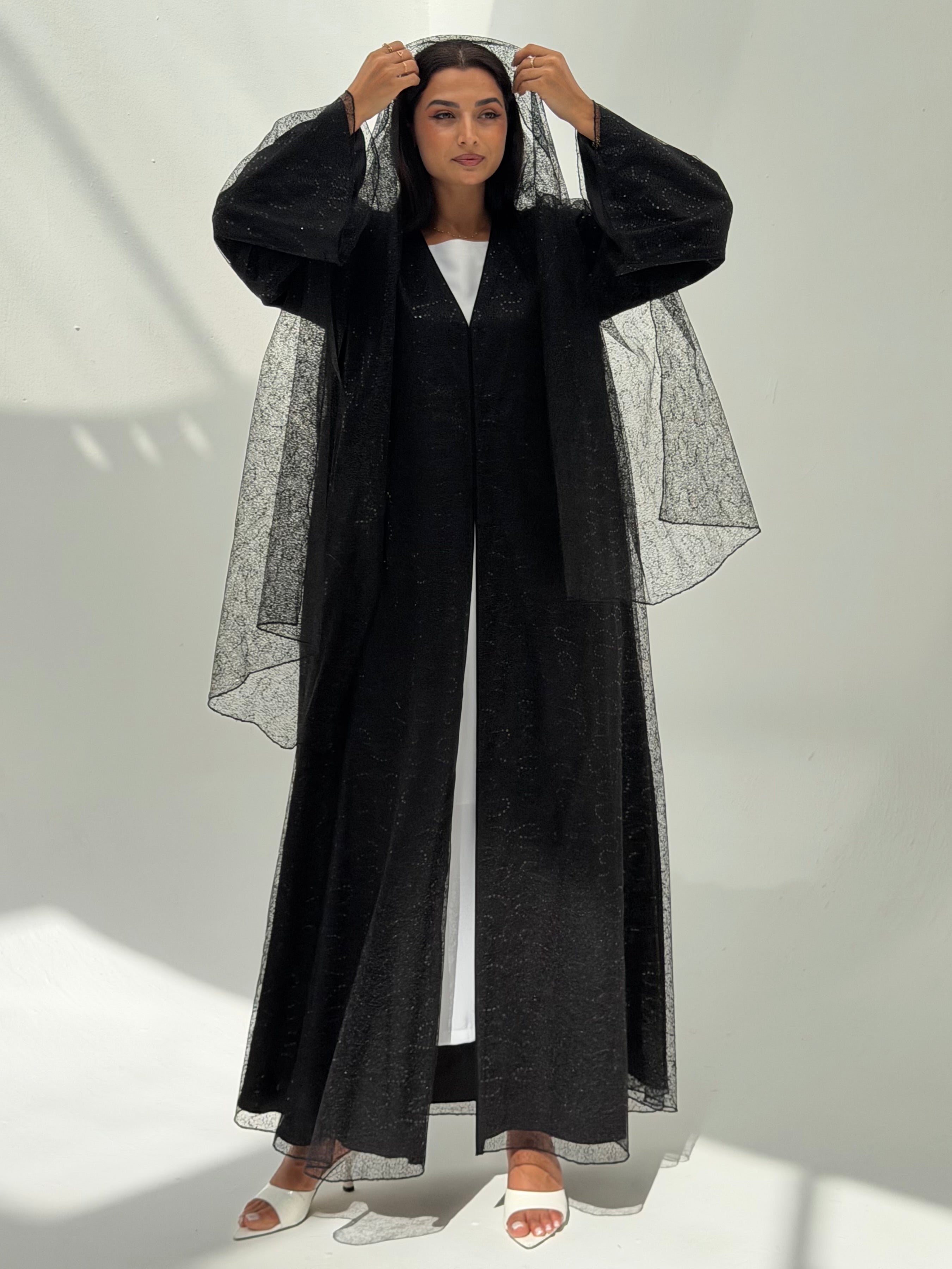 Jawaher Abaya ( Dantil Abaya included the transparent Dantil Sheila )
