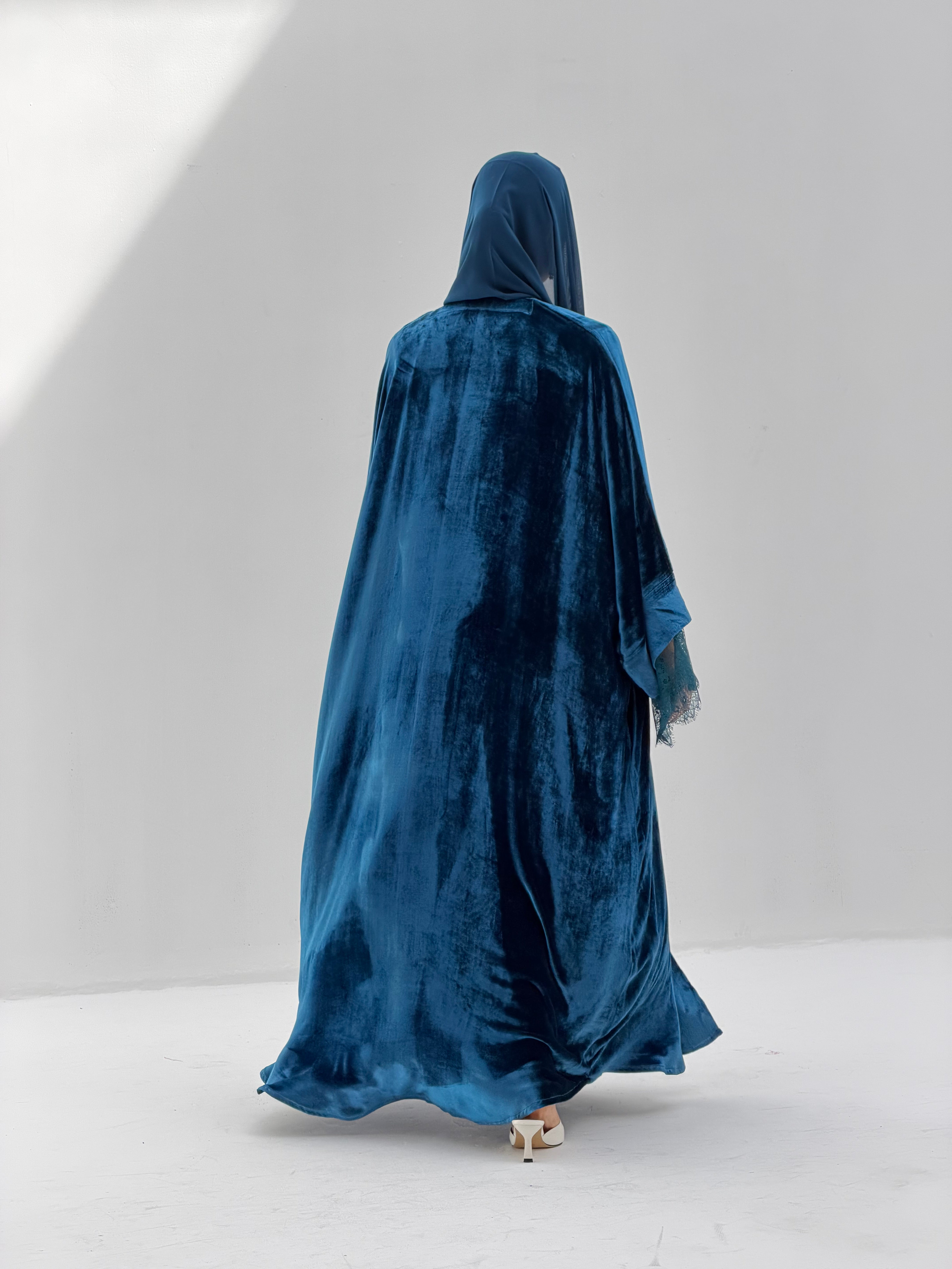 Romance ( Bisht Velvet Abaya with Inner Dantil Dress & Sheila )