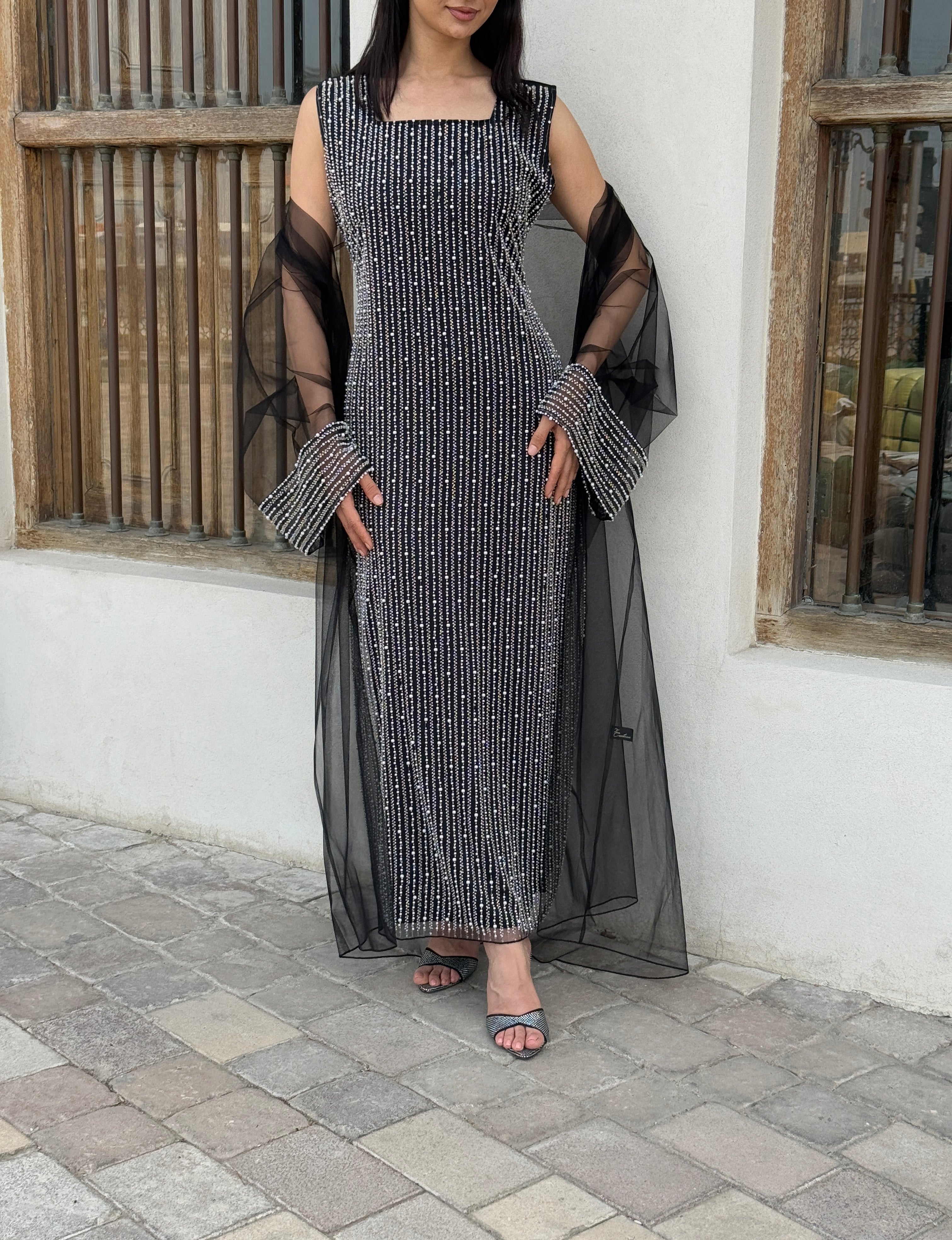 Lily Rose Dress With Transparent Abaya