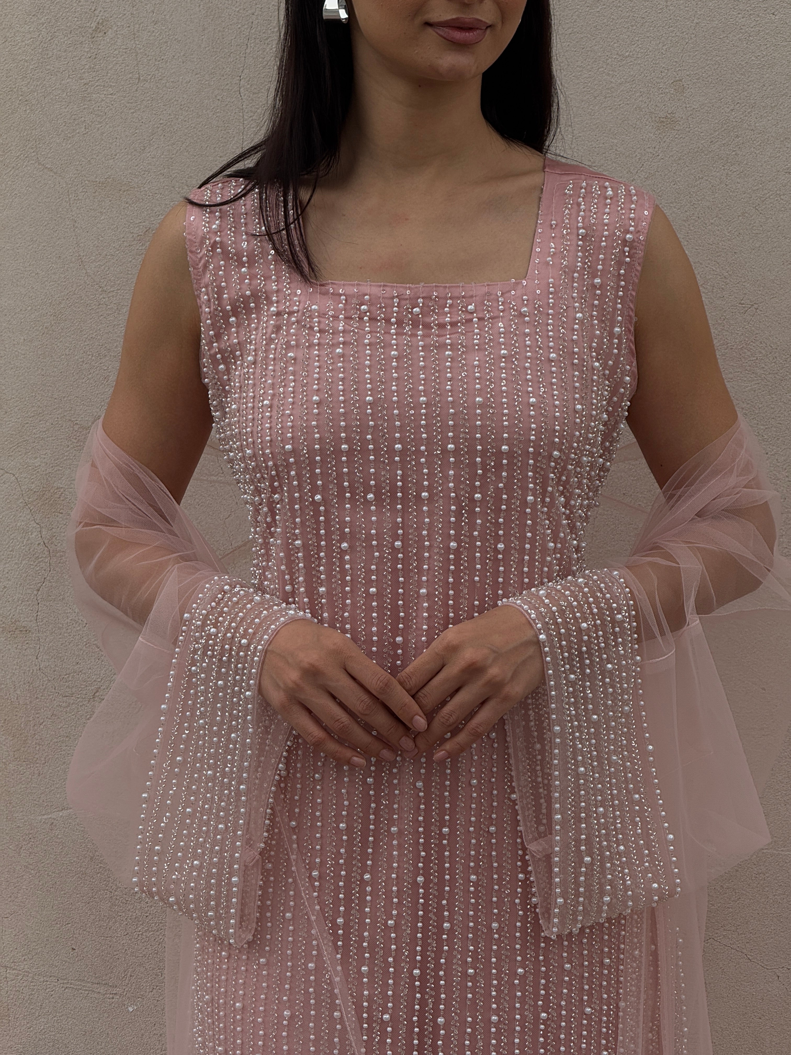 Lily Rose Dress With Transparent Abaya