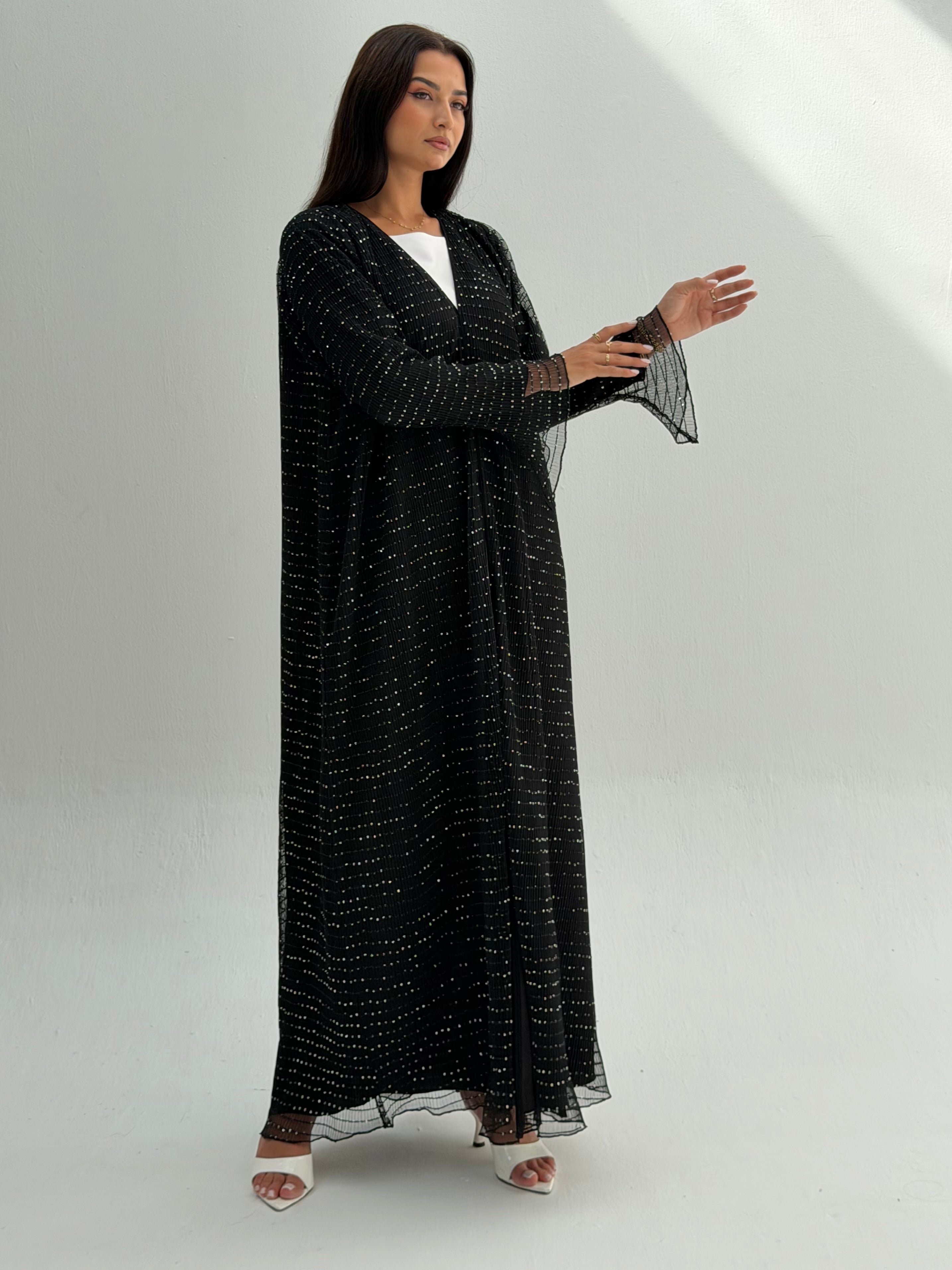 Calla Lily ( pleated tule abaya with Sheila )