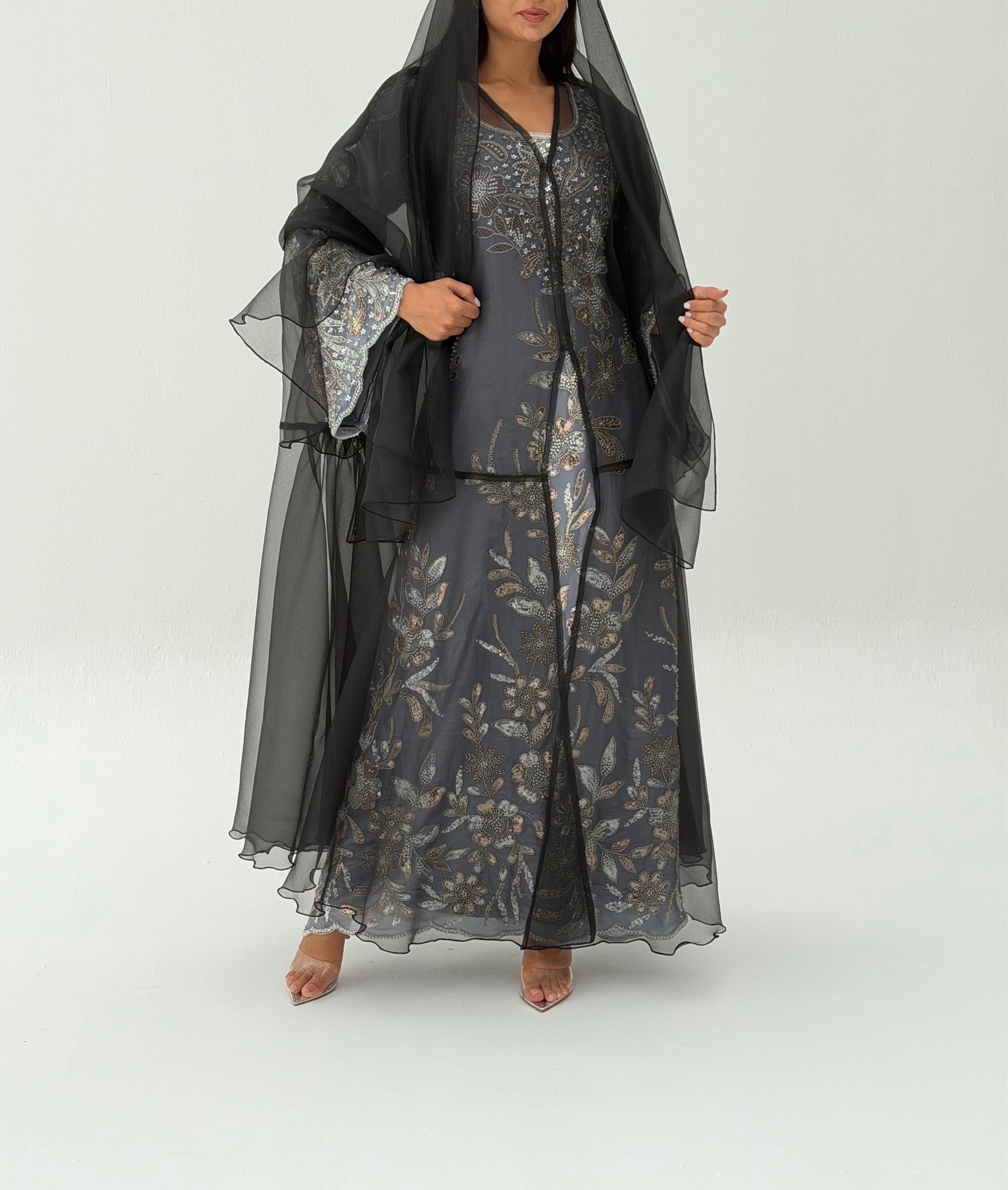 Buthaina ( Soft Organza Eid & Wedding Abaya with sheila )
