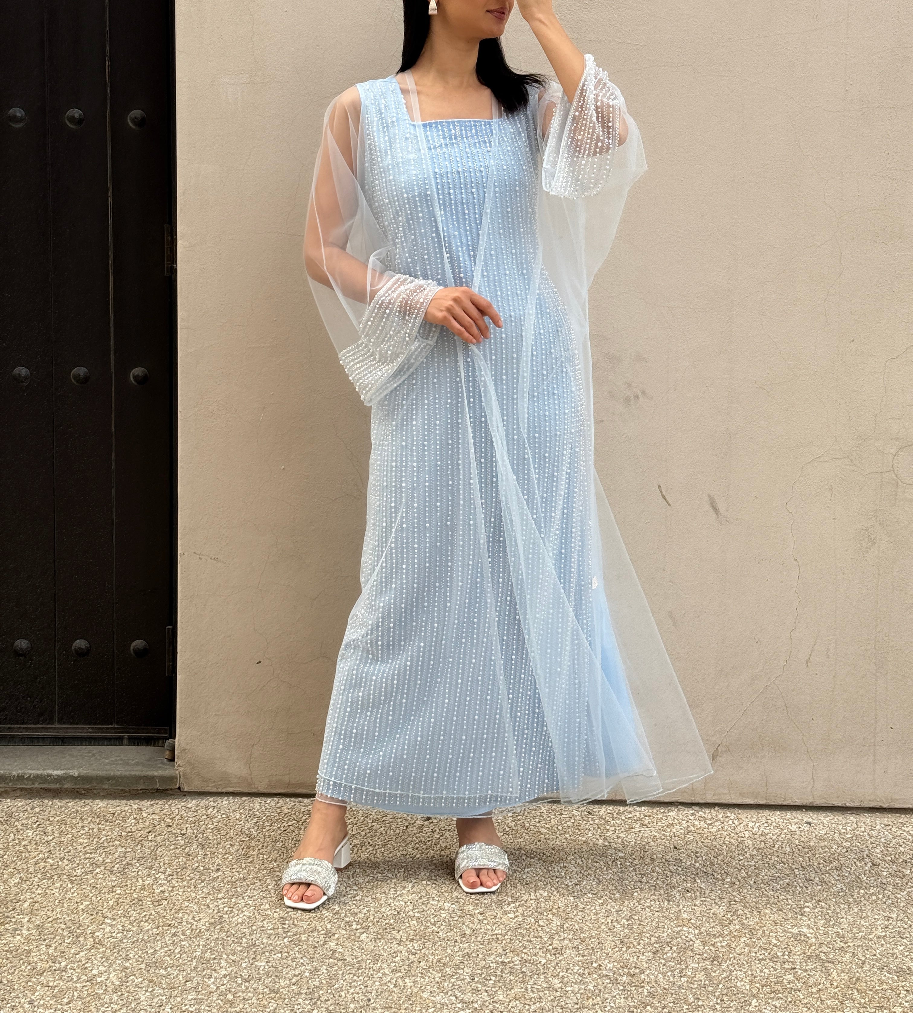 Lily Rose Dress With Transparent Abaya