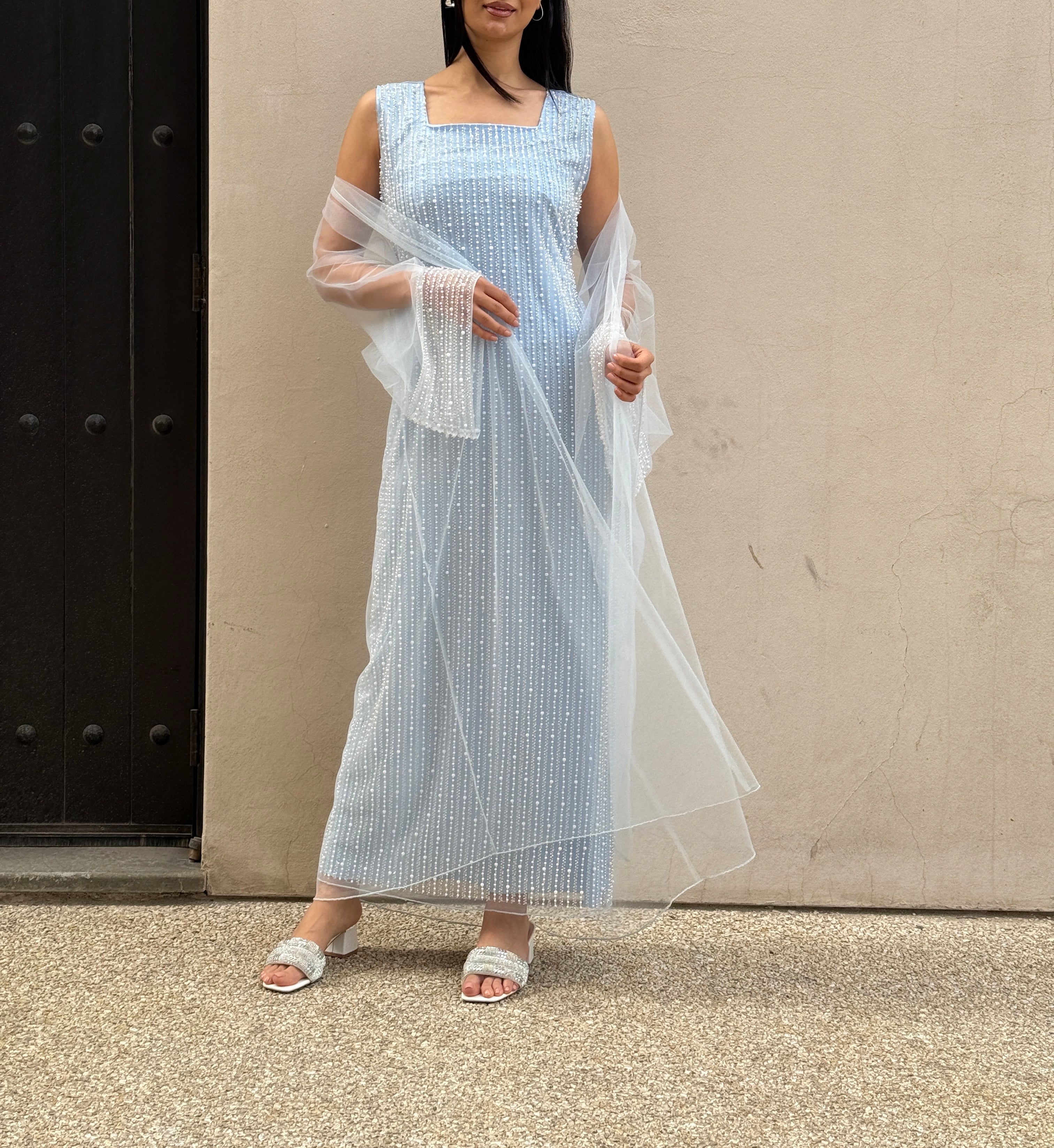 Lily Rose Dress With Transparent Abaya