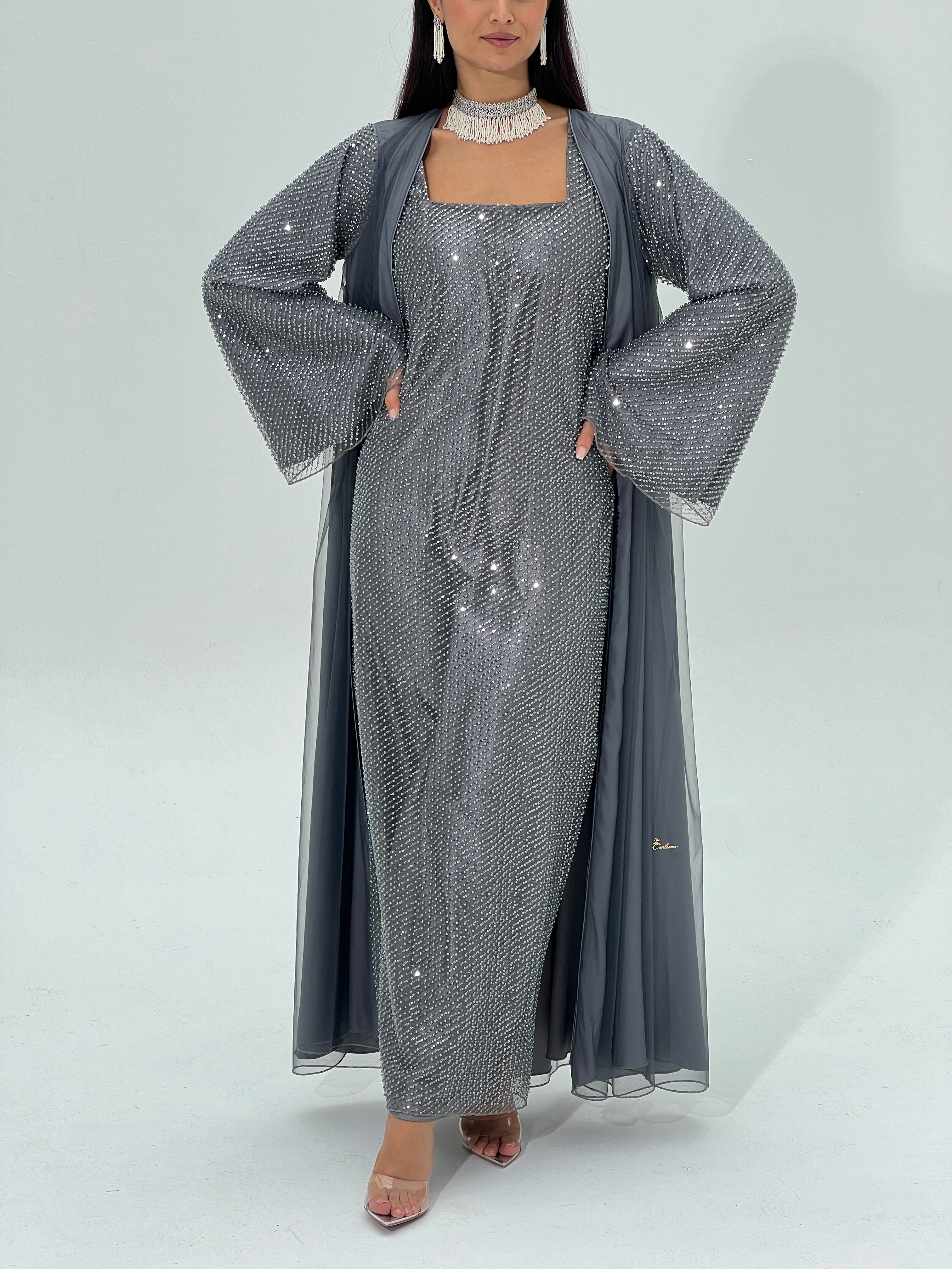 Leila Abaya with inner dress & sheila