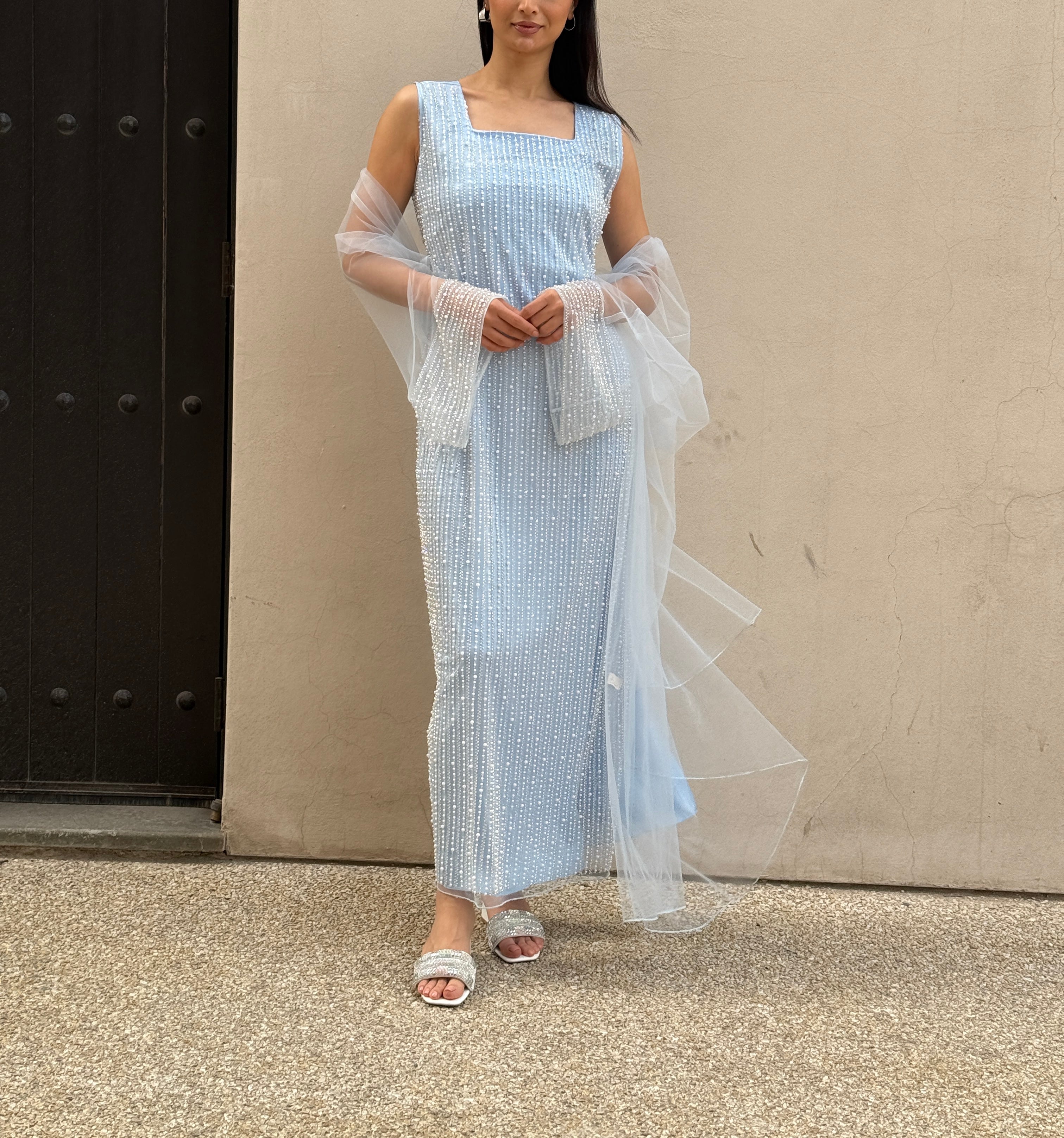 Lily Rose Dress With Transparent Abaya