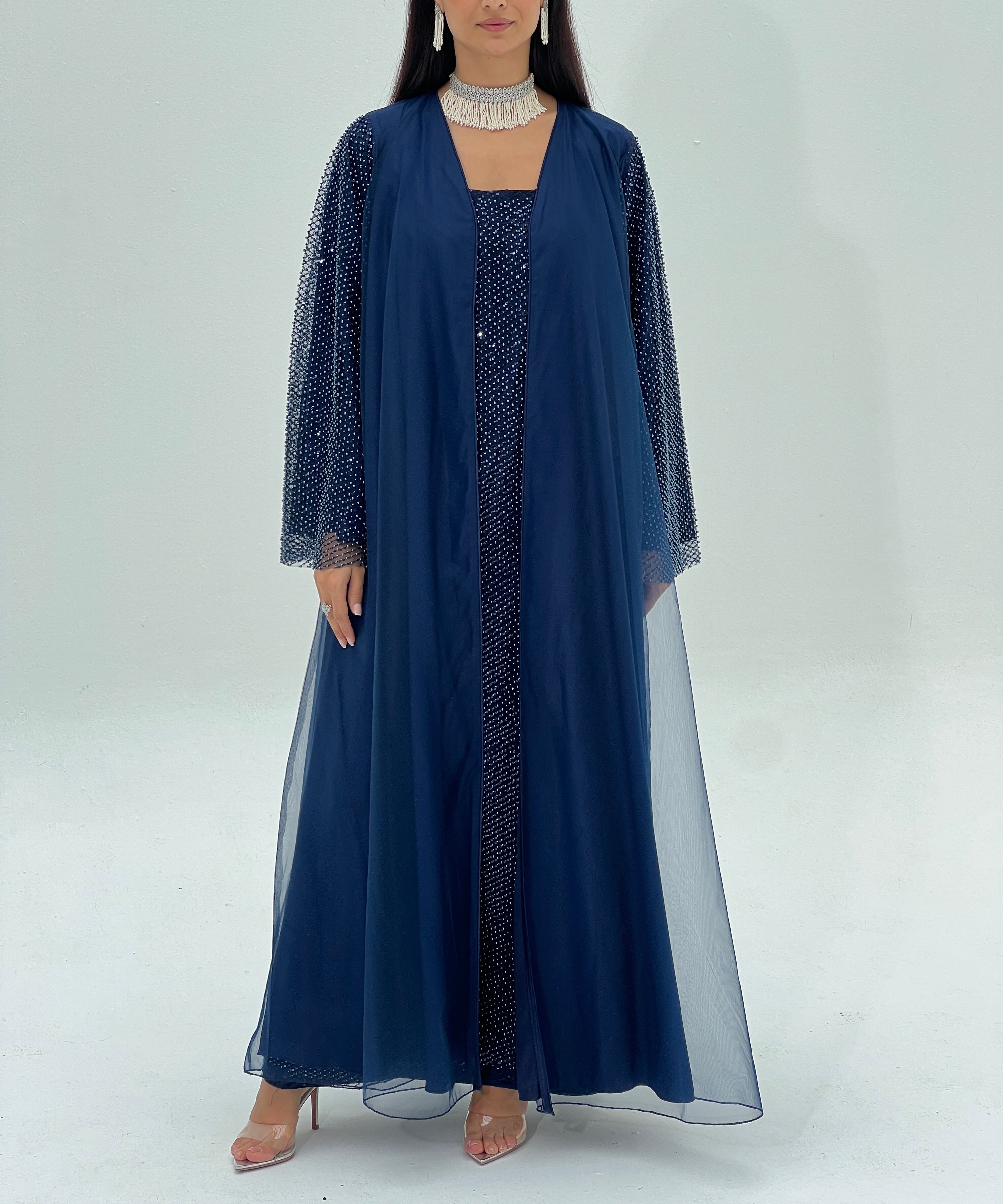 Leila Abaya with inner dress & sheila