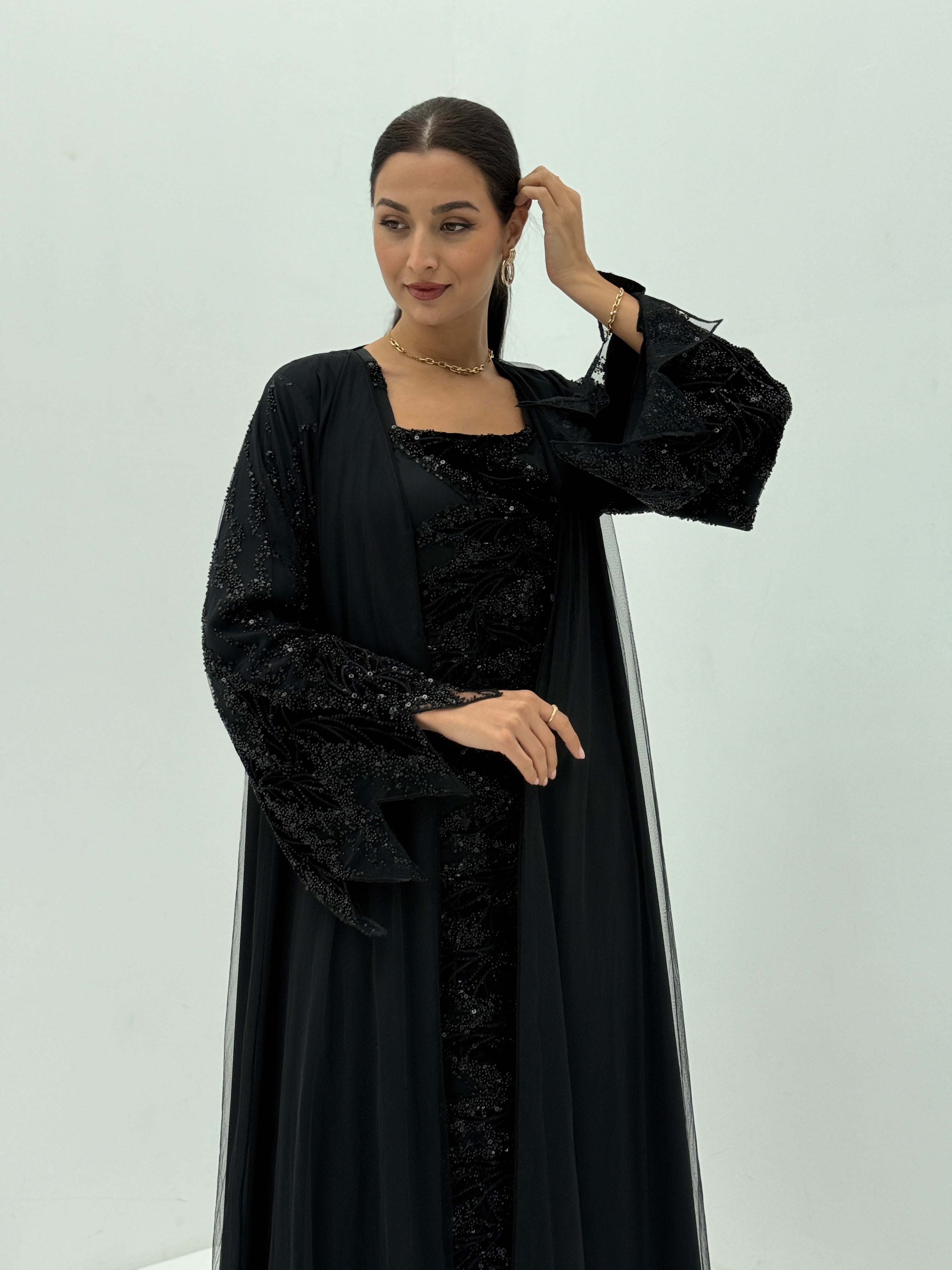 Amna Abaya with dress - Contessa Collection