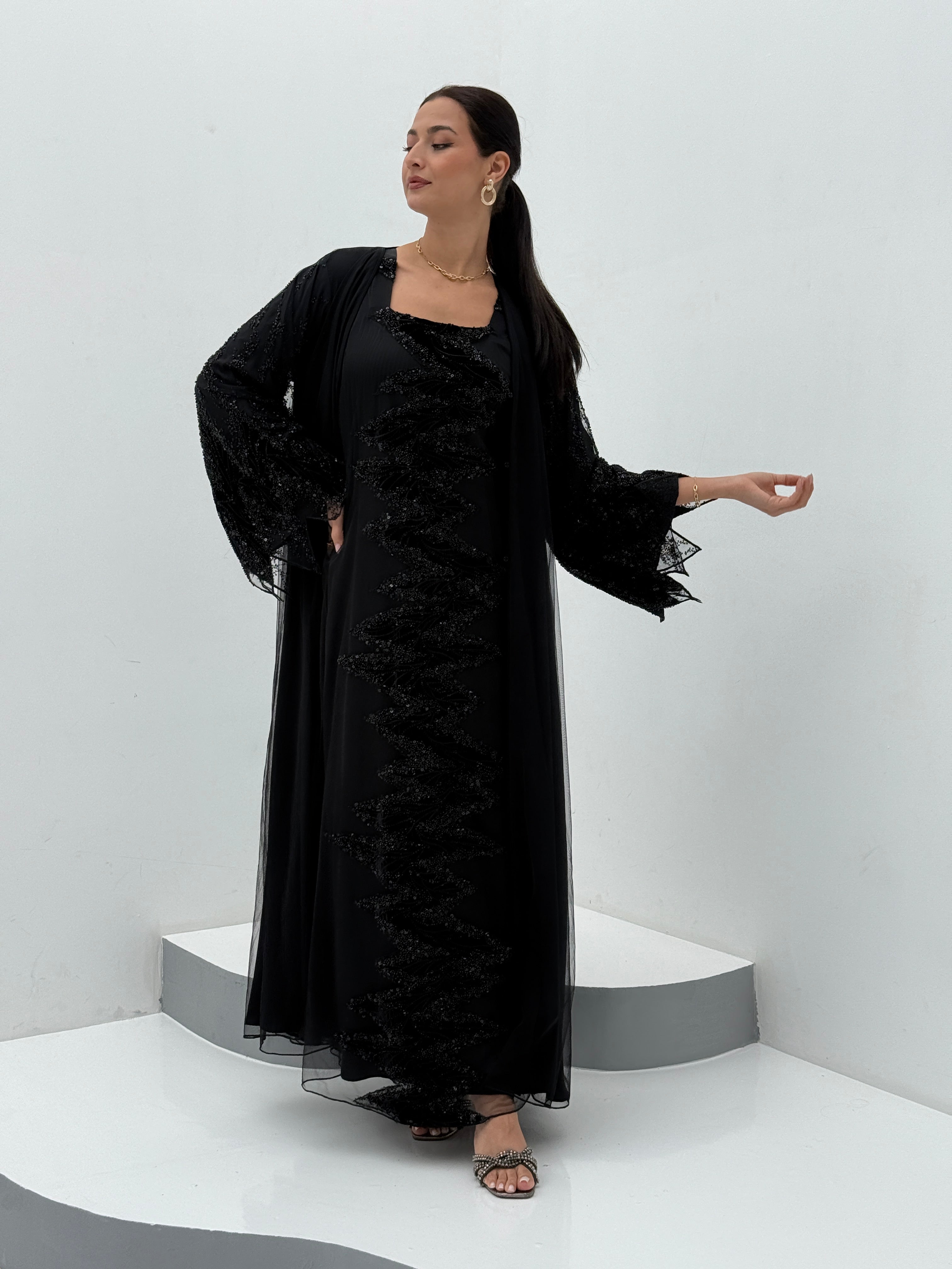 Amna Abaya with dress - Contessa Collection