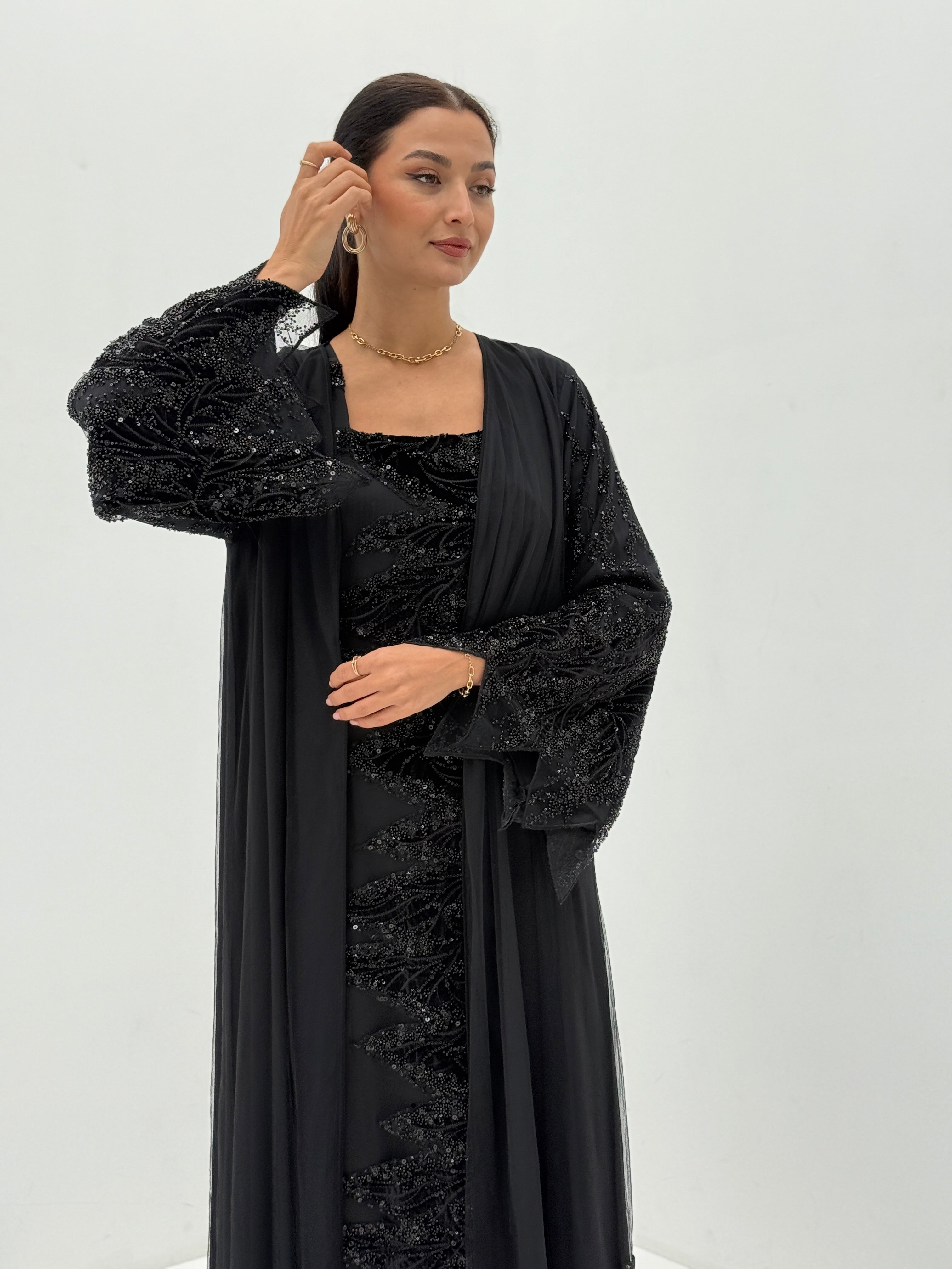 Amna Abaya with dress - Contessa Collection