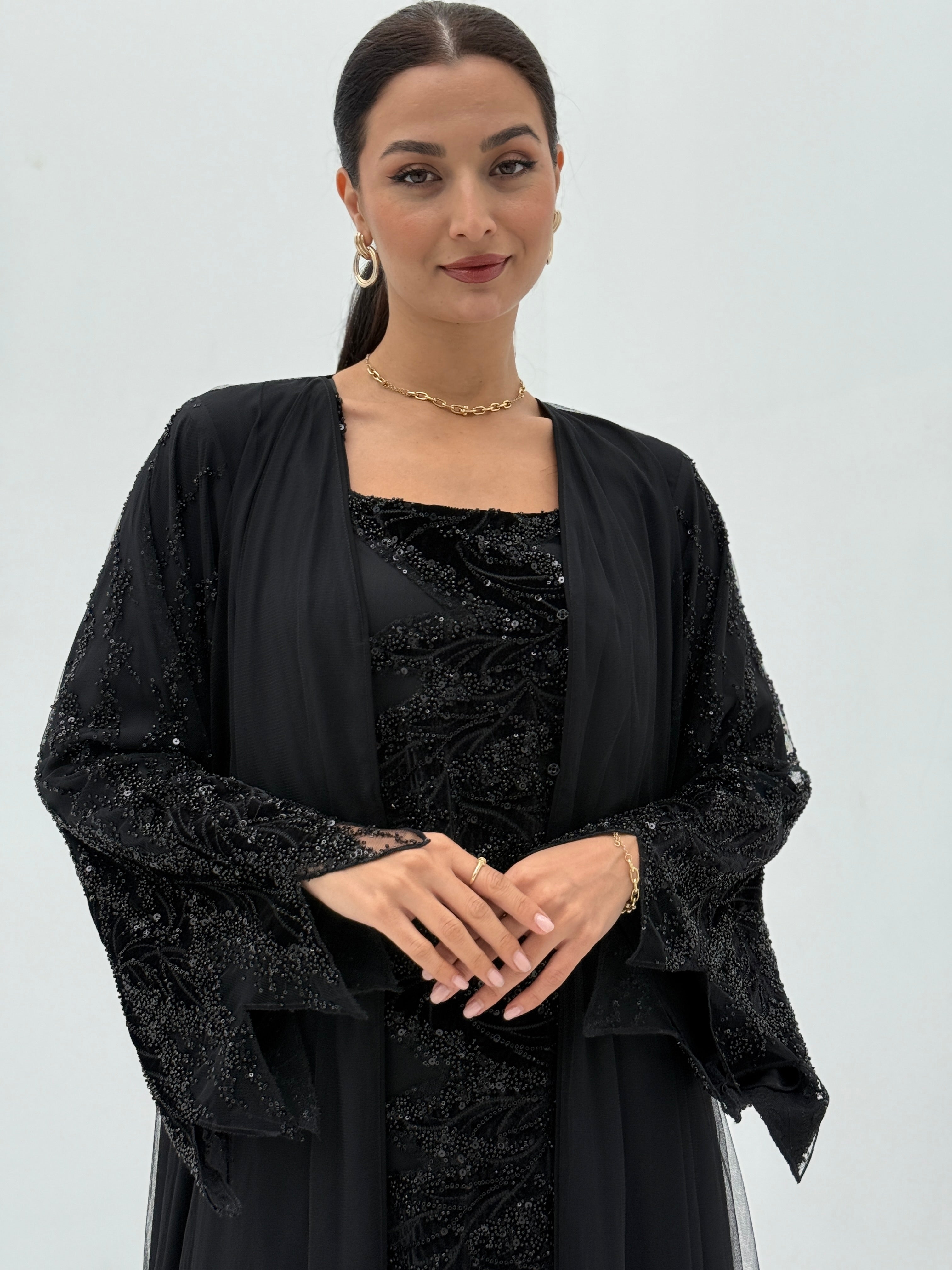 Amna Abaya with dress - Contessa Collection