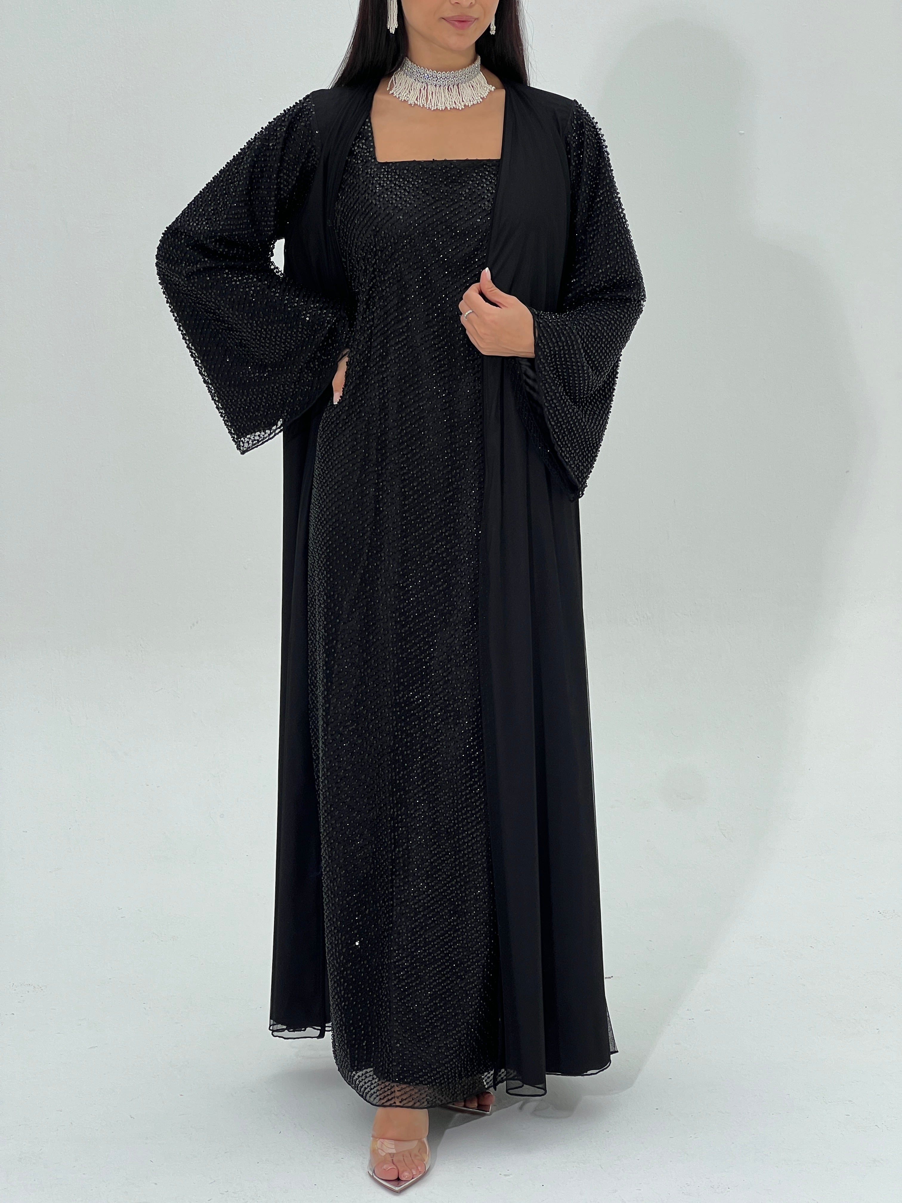 Leila Abaya with inner dress & sheila