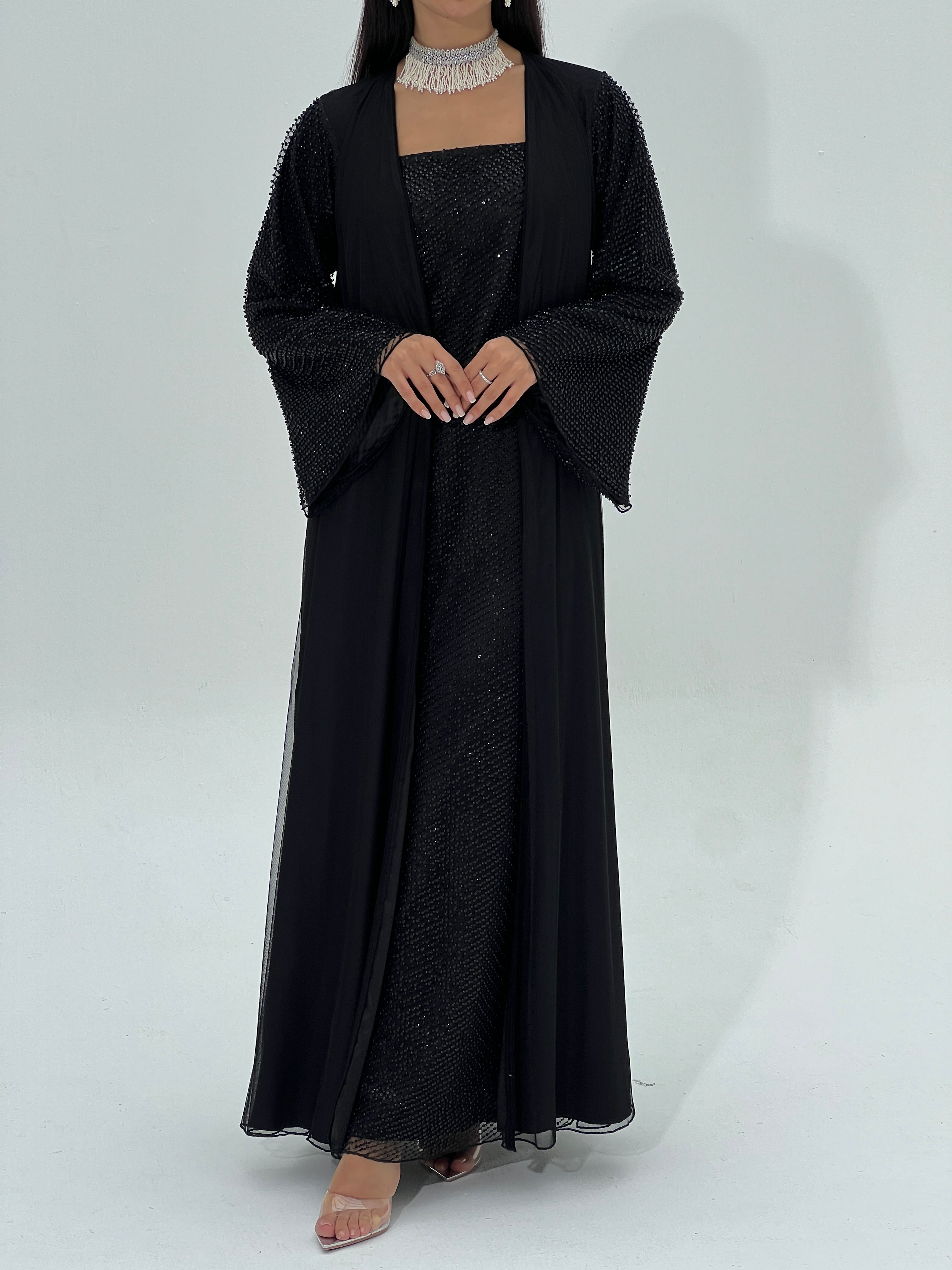 Leila Abaya with inner dress & sheila
