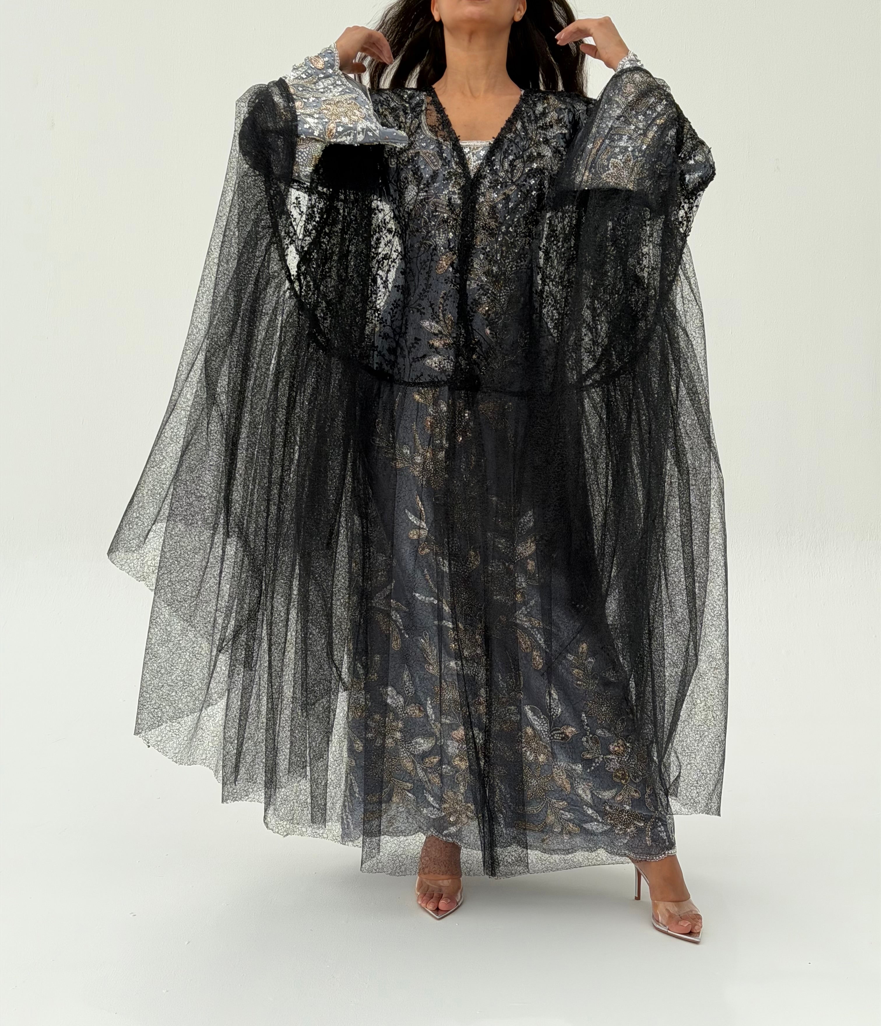 Teejan  ( Eid & Wedding abaya with dantil sheila )