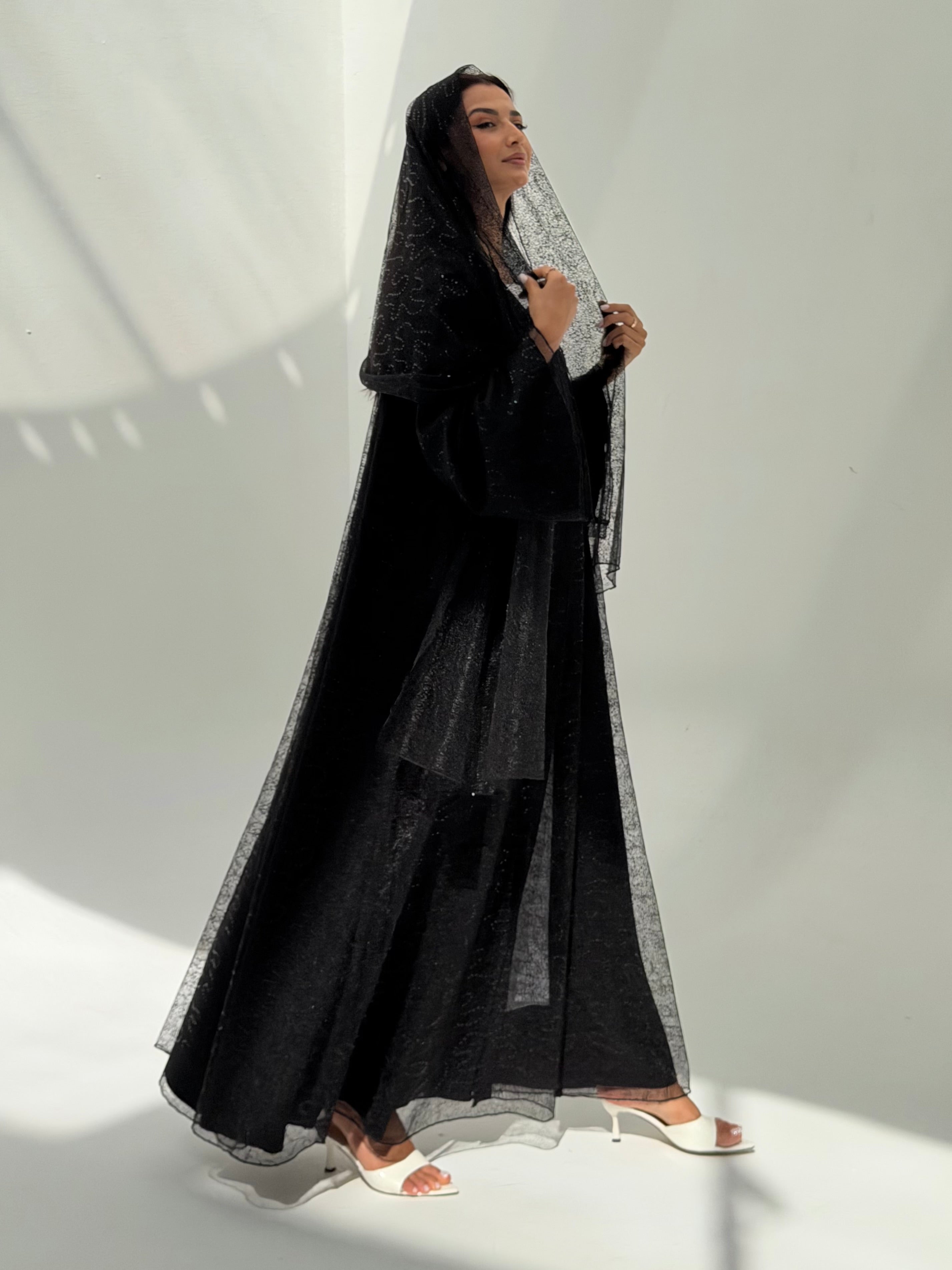 Jawaher Abaya ( Dantil Abaya included the transparent Dantil Sheila )