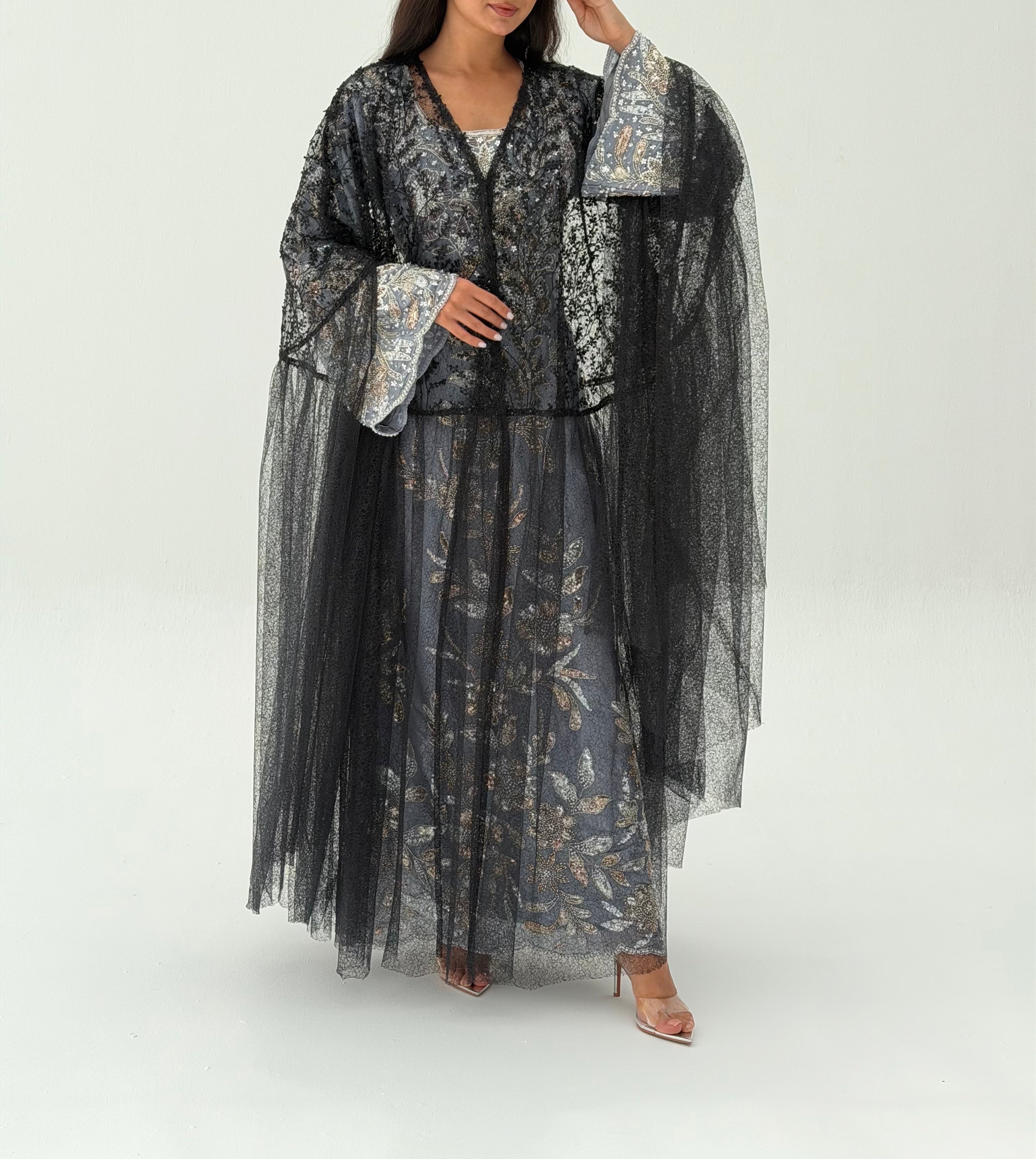 Teejan  ( Eid & Wedding abaya with dantil sheila )