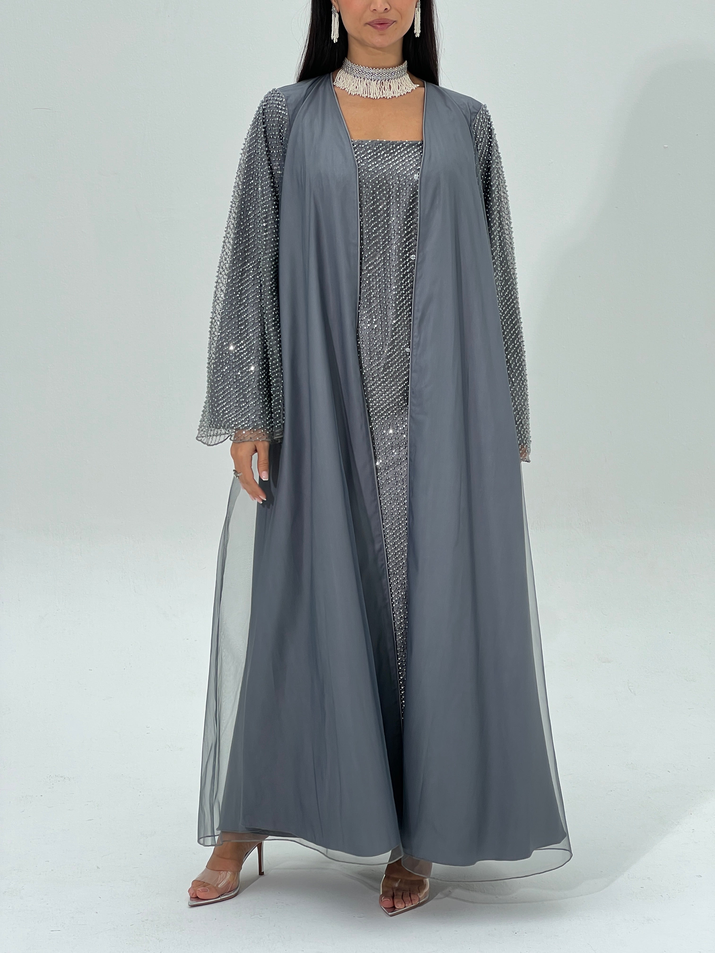 Leila Abaya with inner dress & sheila