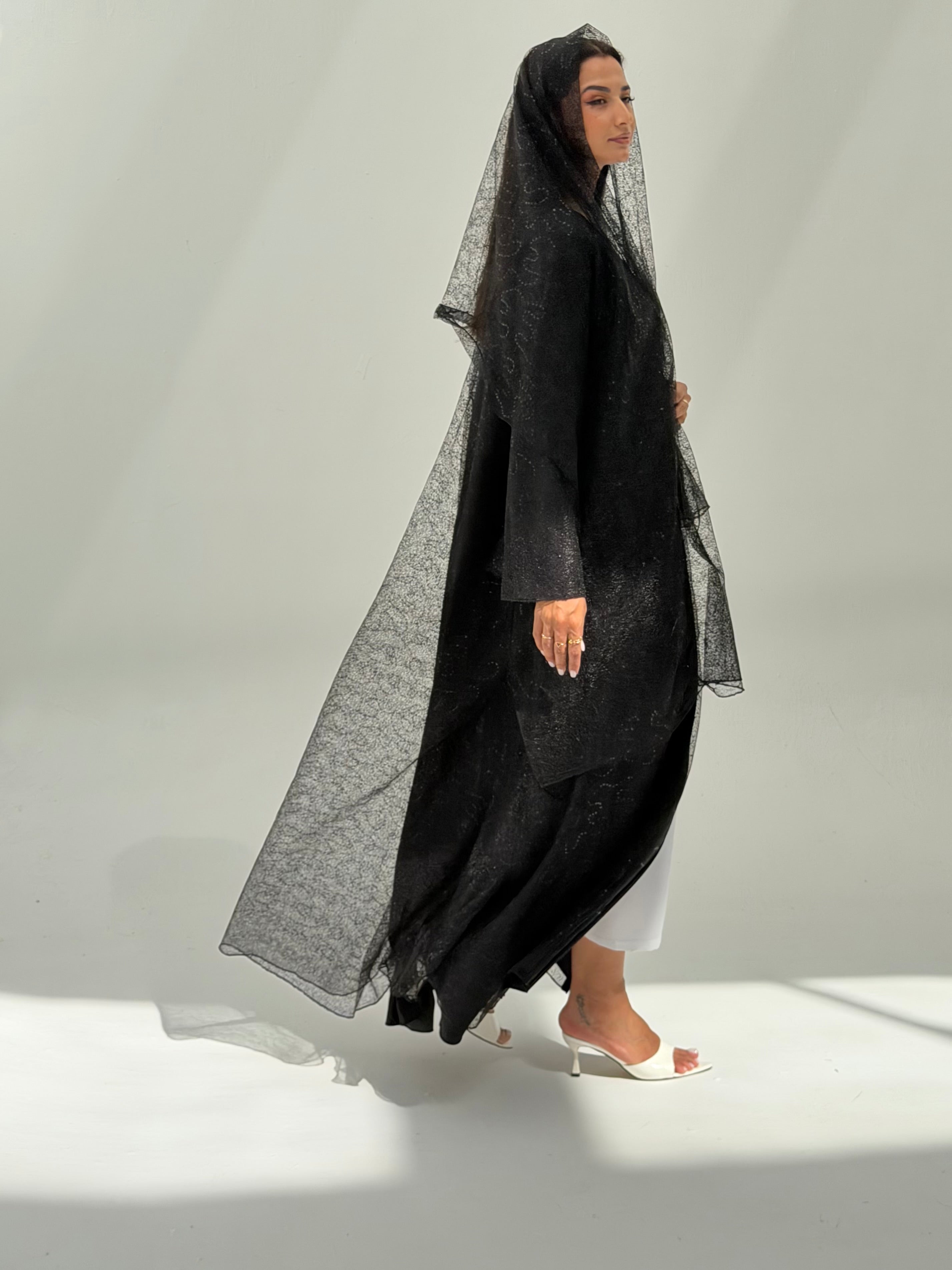 Jawaher Abaya ( Dantil Abaya included the transparent Dantil Sheila )