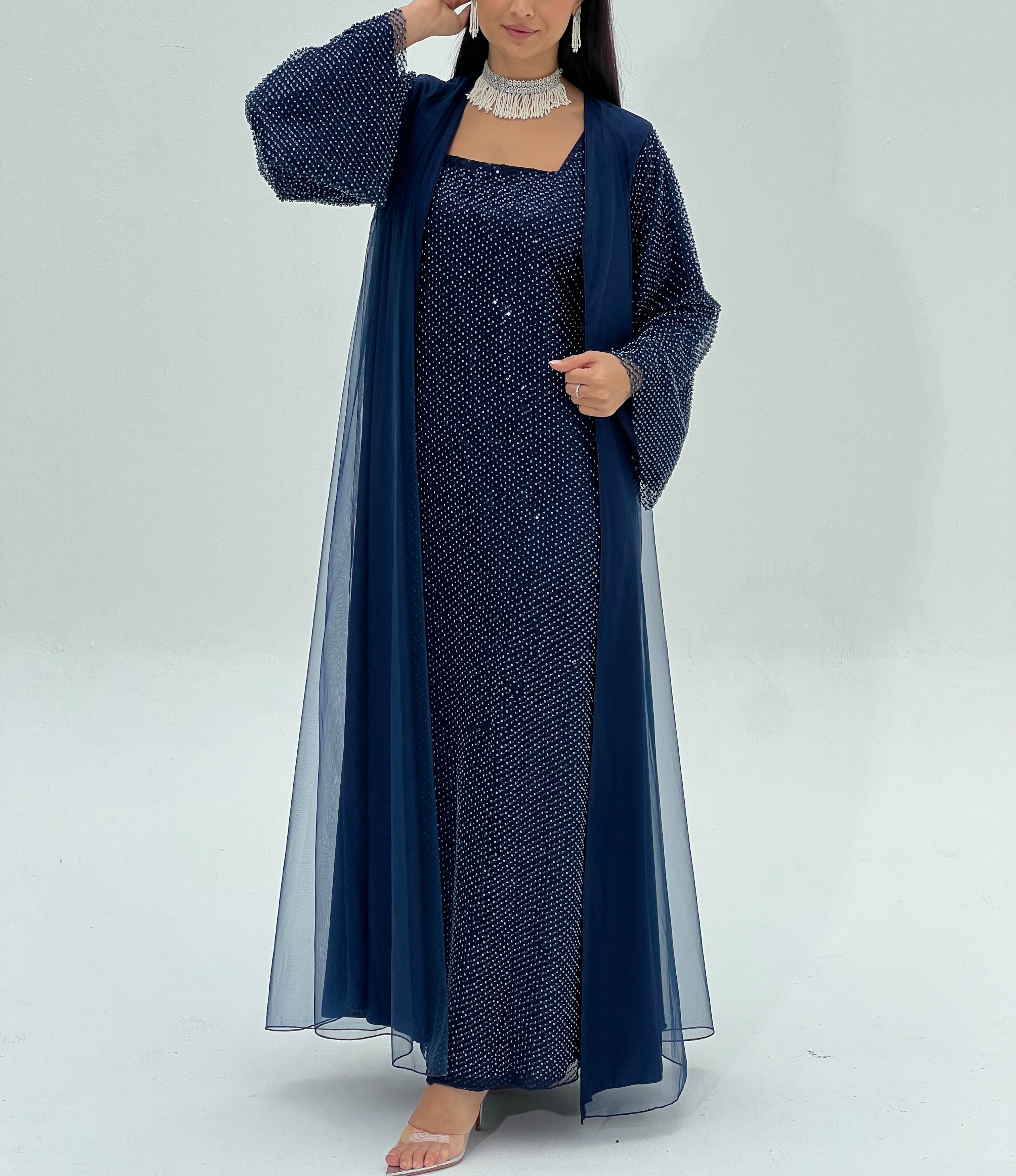 Leila Abaya with inner dress & sheila