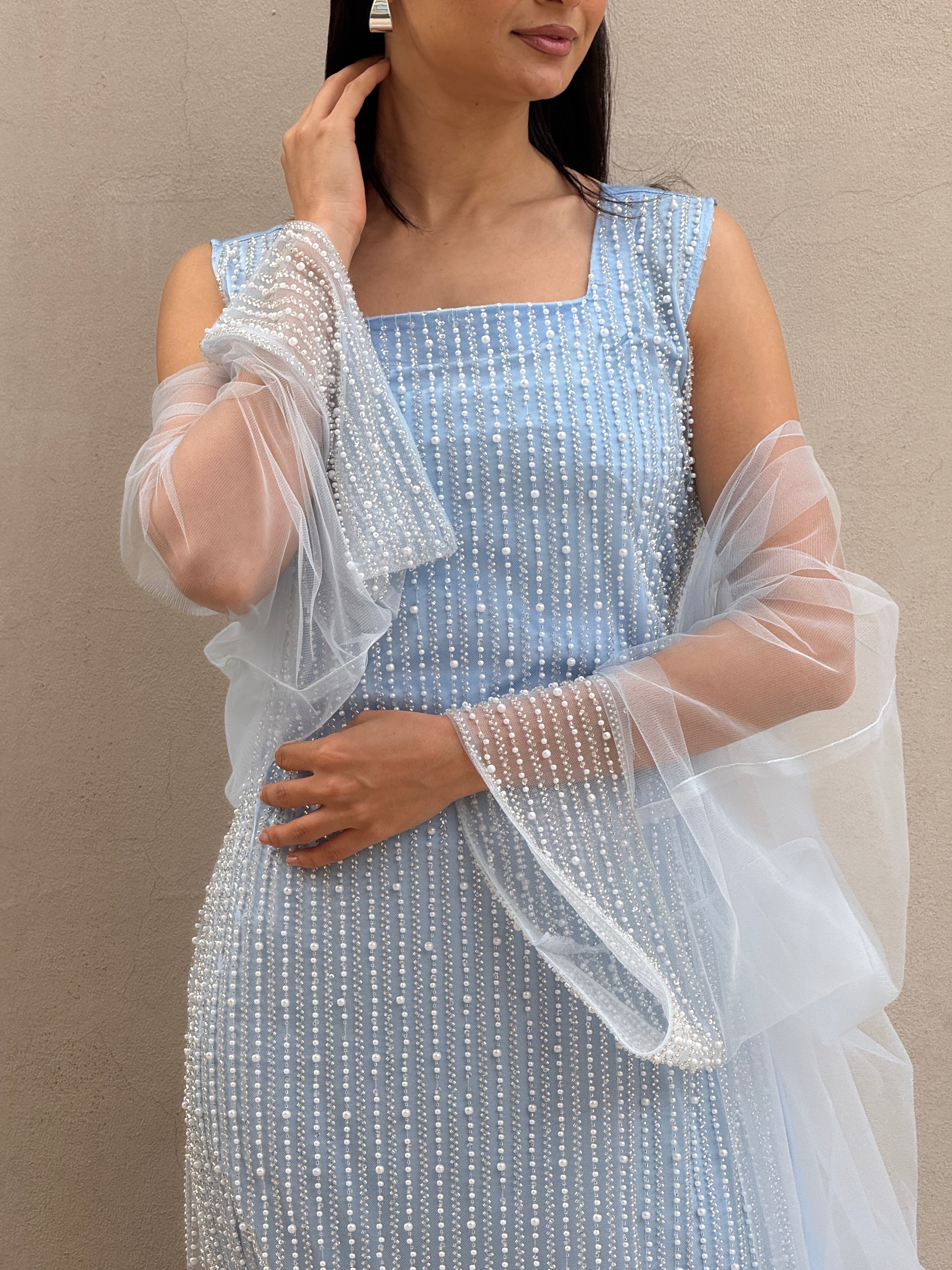 Lily Rose Dress With Transparent Abaya
