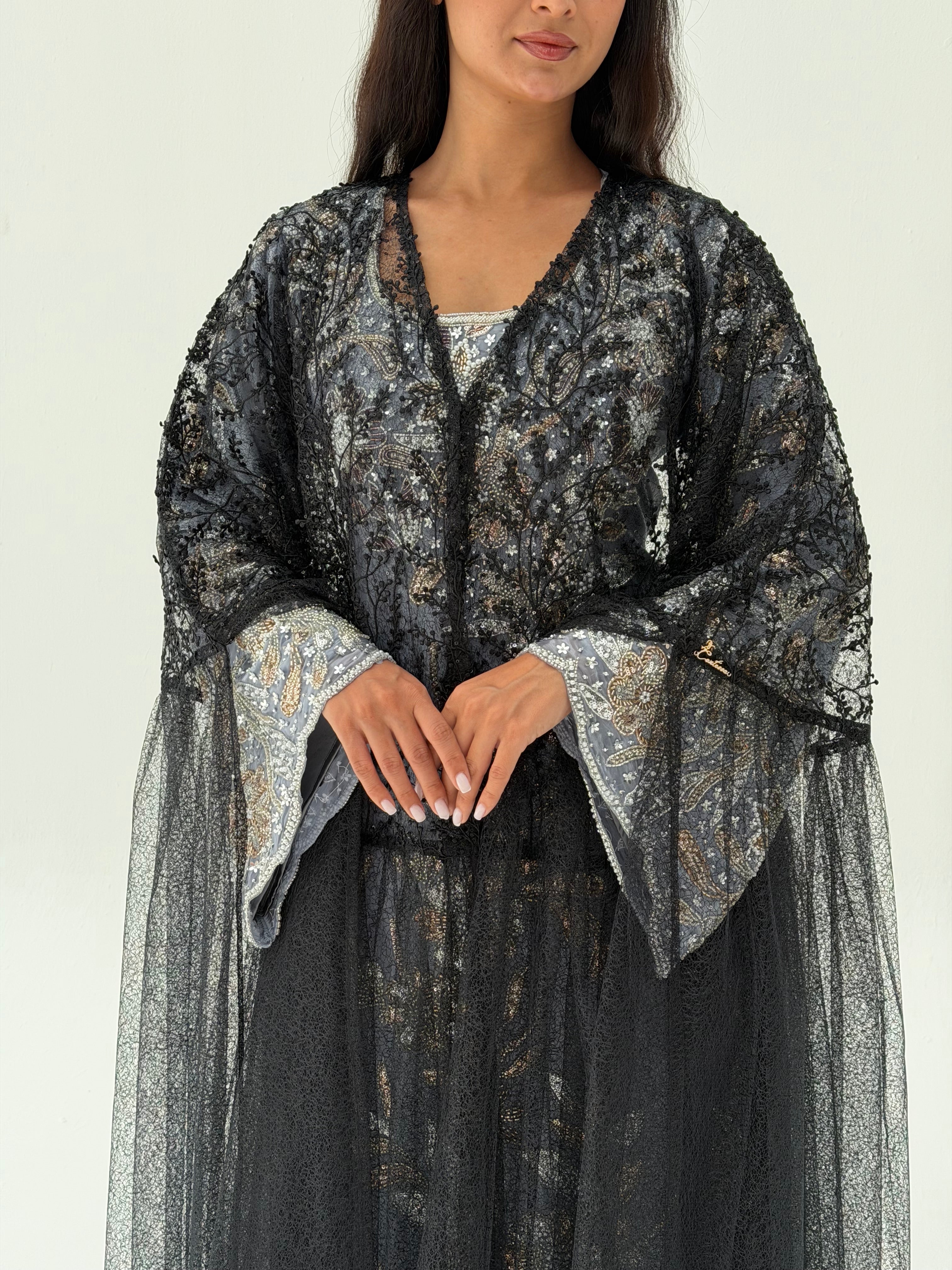 Teejan  ( Eid & Wedding abaya with dantil sheila )