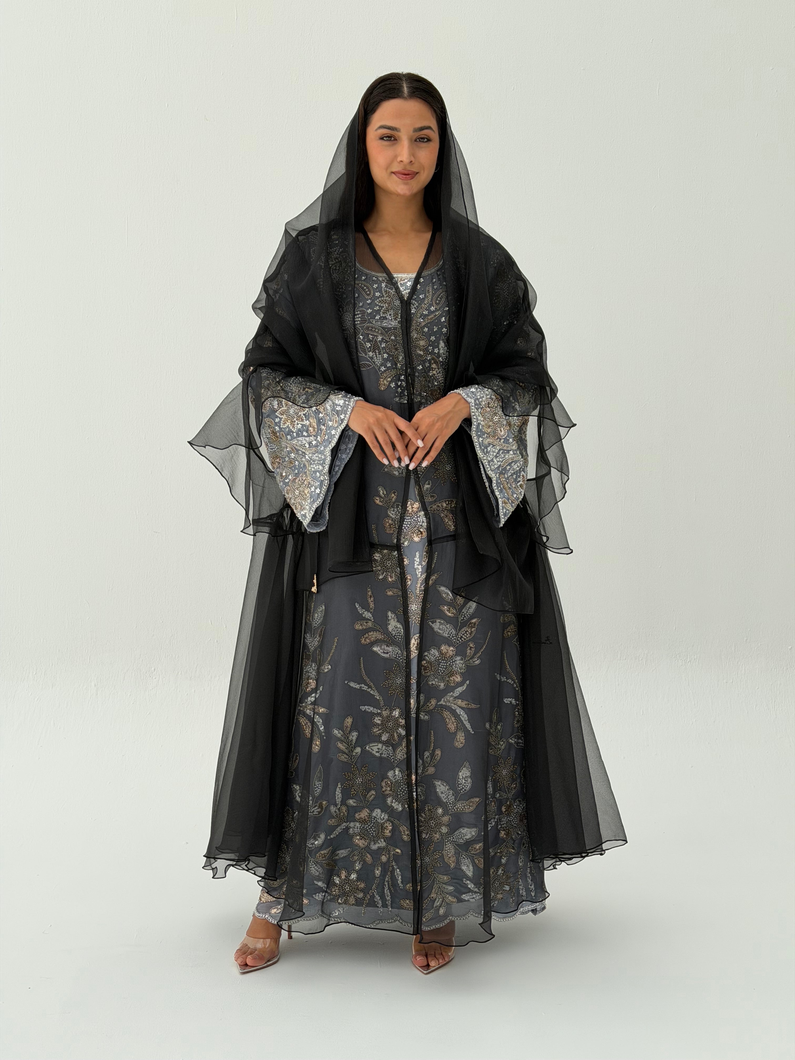 Buthaina ( Soft Organza Eid & Wedding Abaya with sheila )