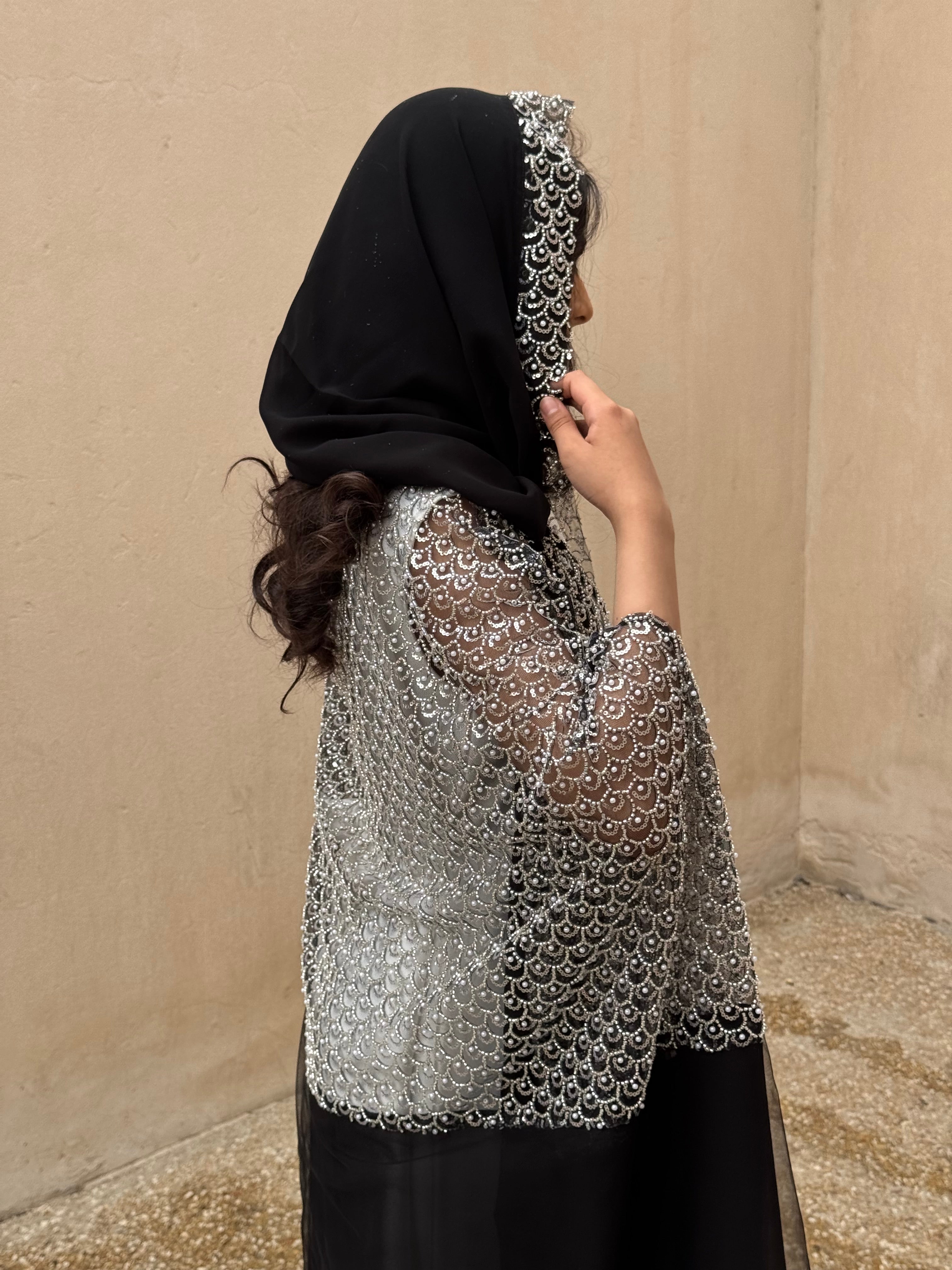 Rosa Transparent Abaya - Contessa Collection   Dubai 