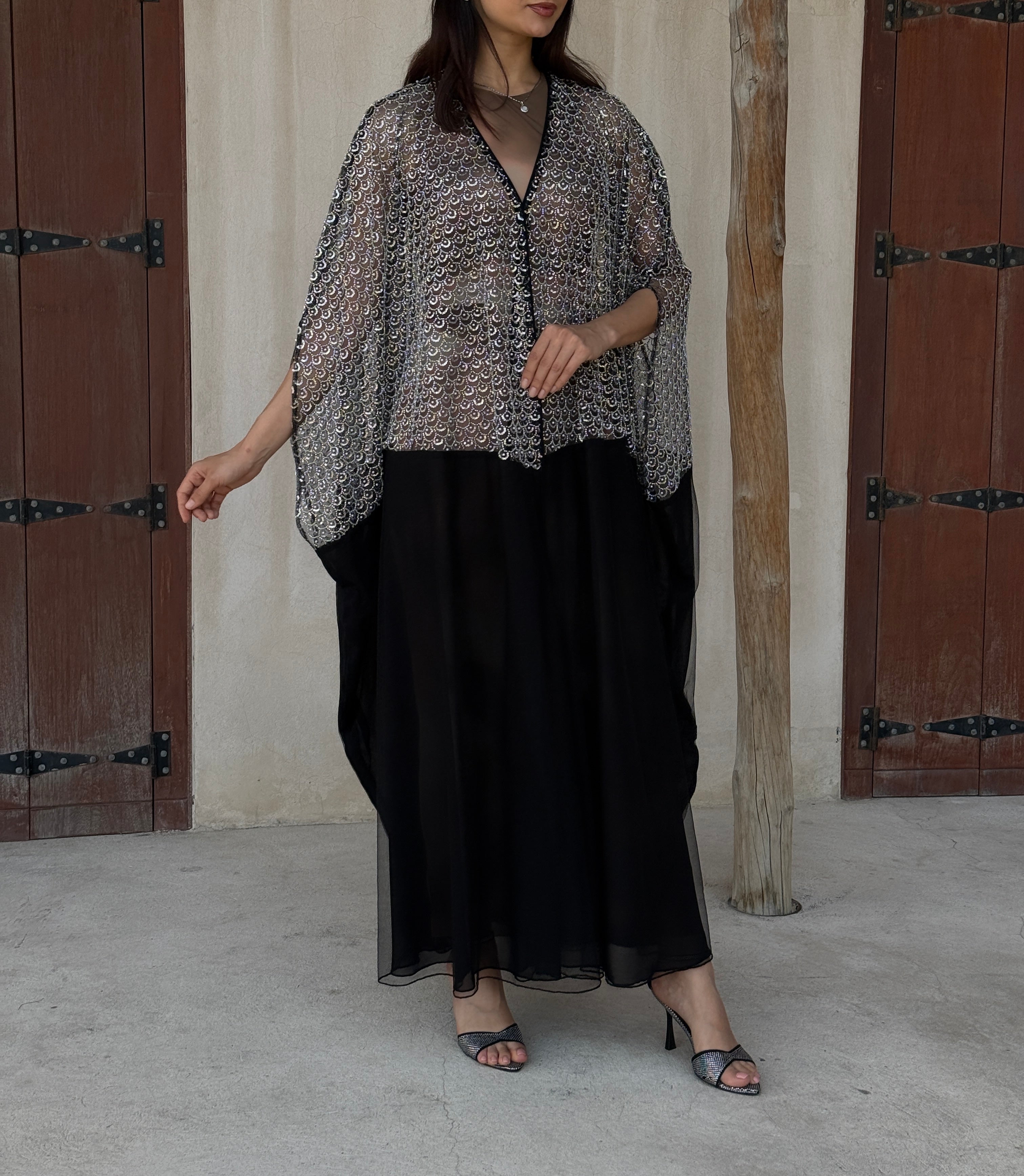 Rosa Transparent Abaya - Contessa Collection   Dubai 