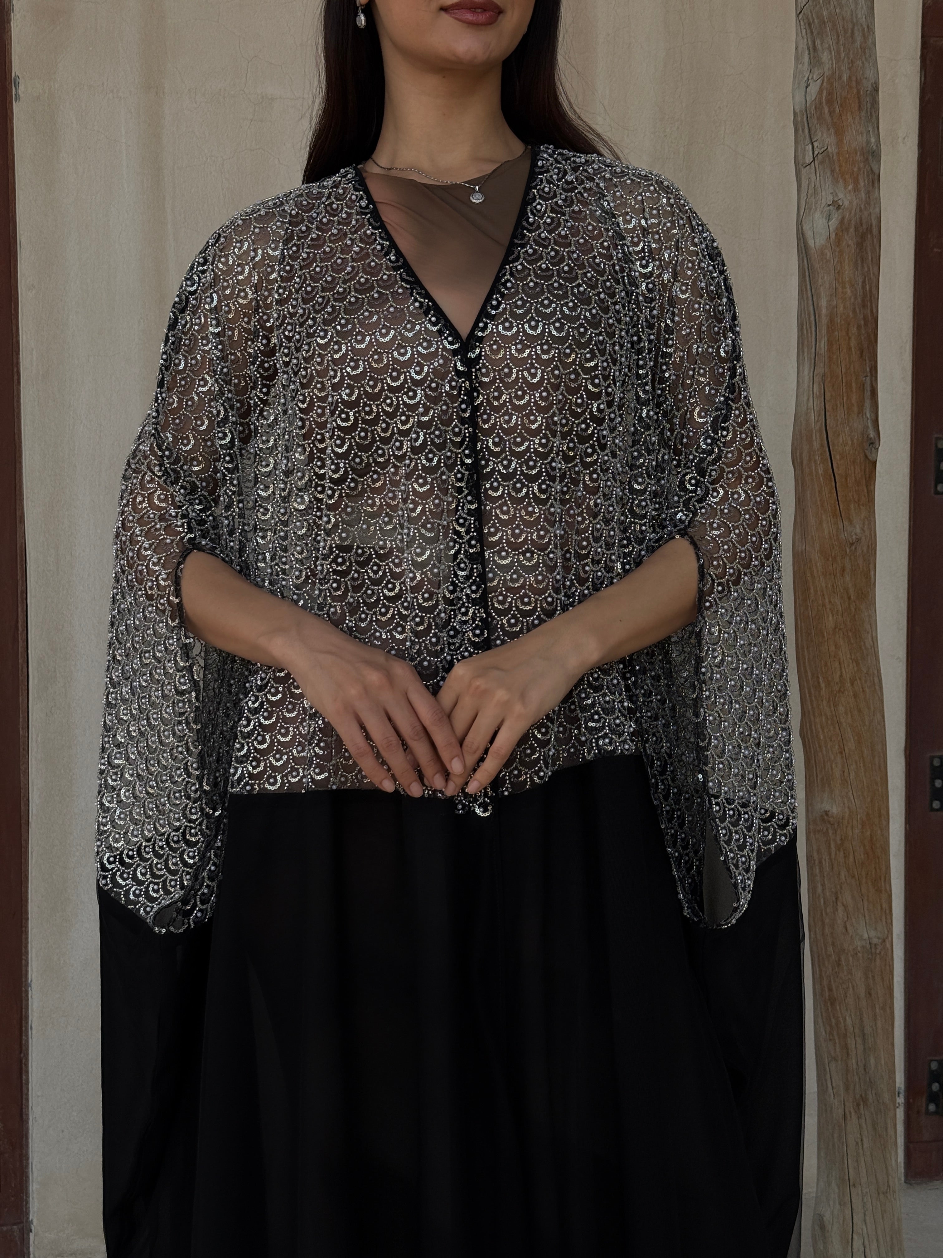 Rosa Transparent Abaya - Contessa Collection   Dubai 