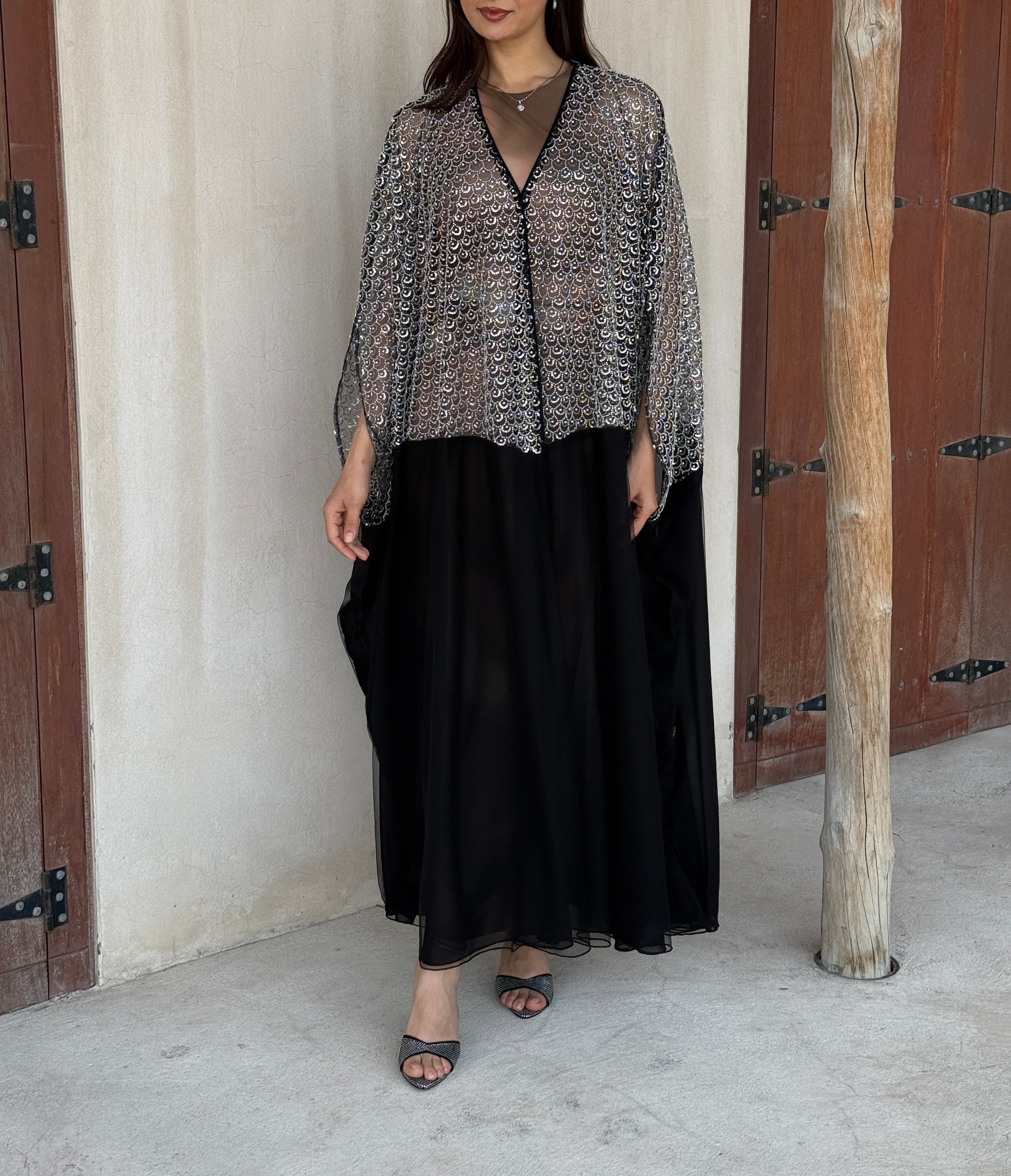 Rosa Transparent Abaya - Contessa Collection   Dubai 