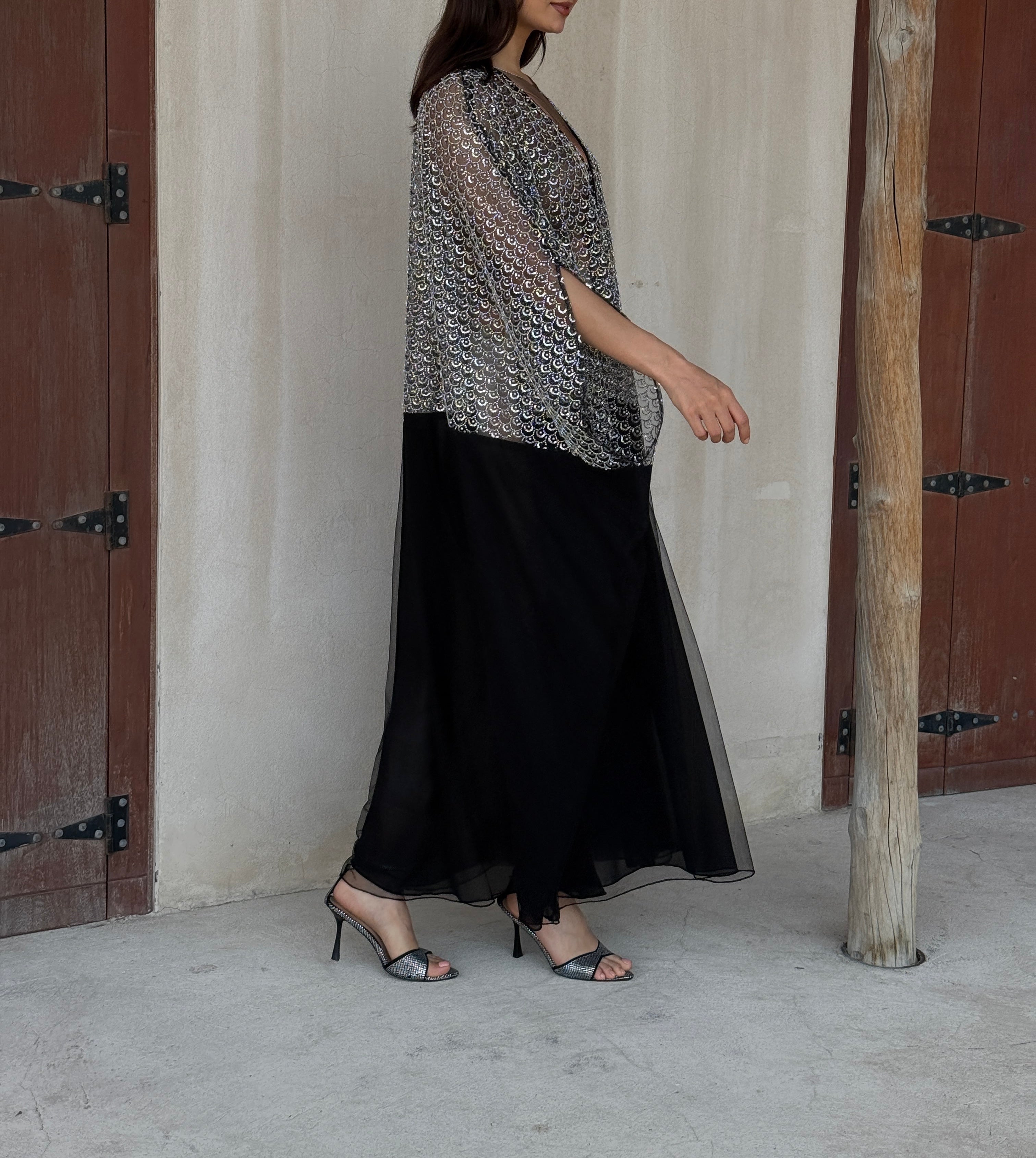 Rosa Transparent Abaya - Contessa Collection   Dubai 