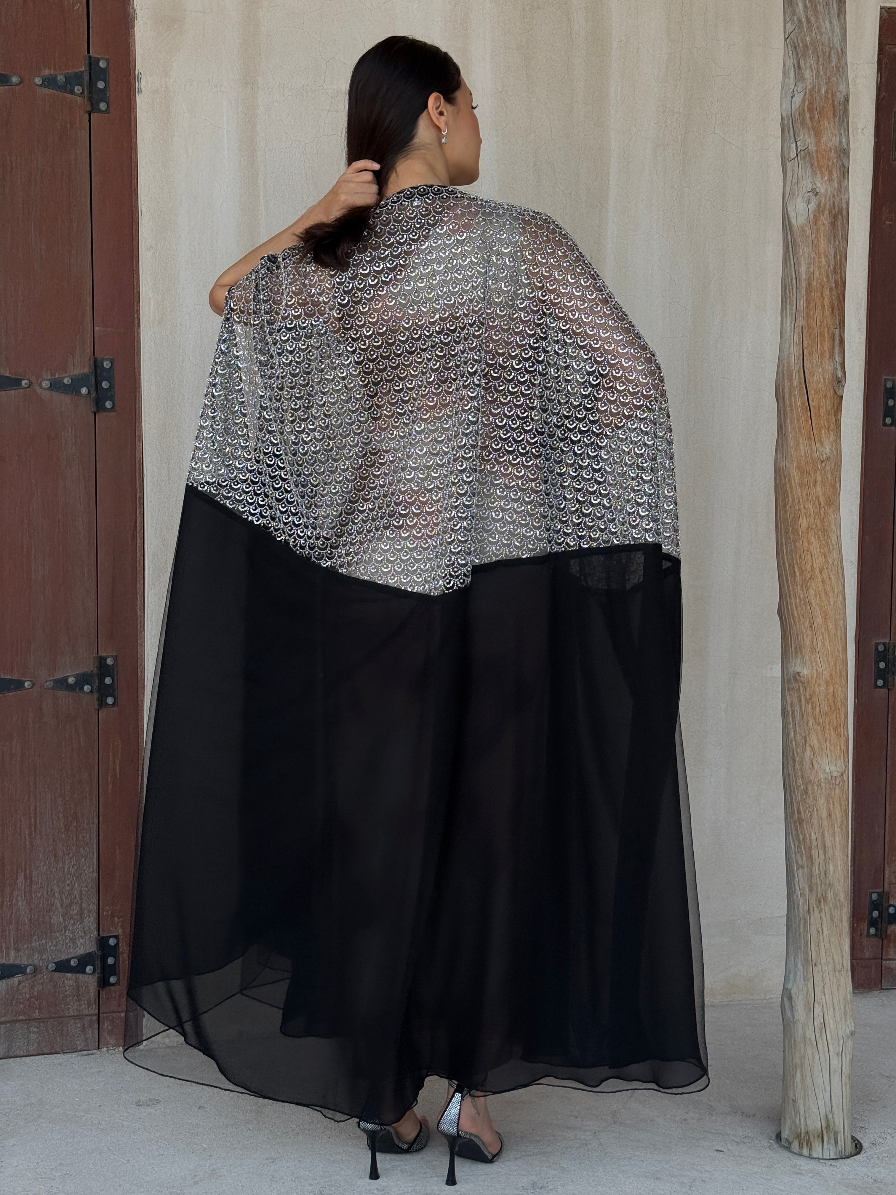 Rosa Transparent Abaya - Contessa Collection   Dubai 