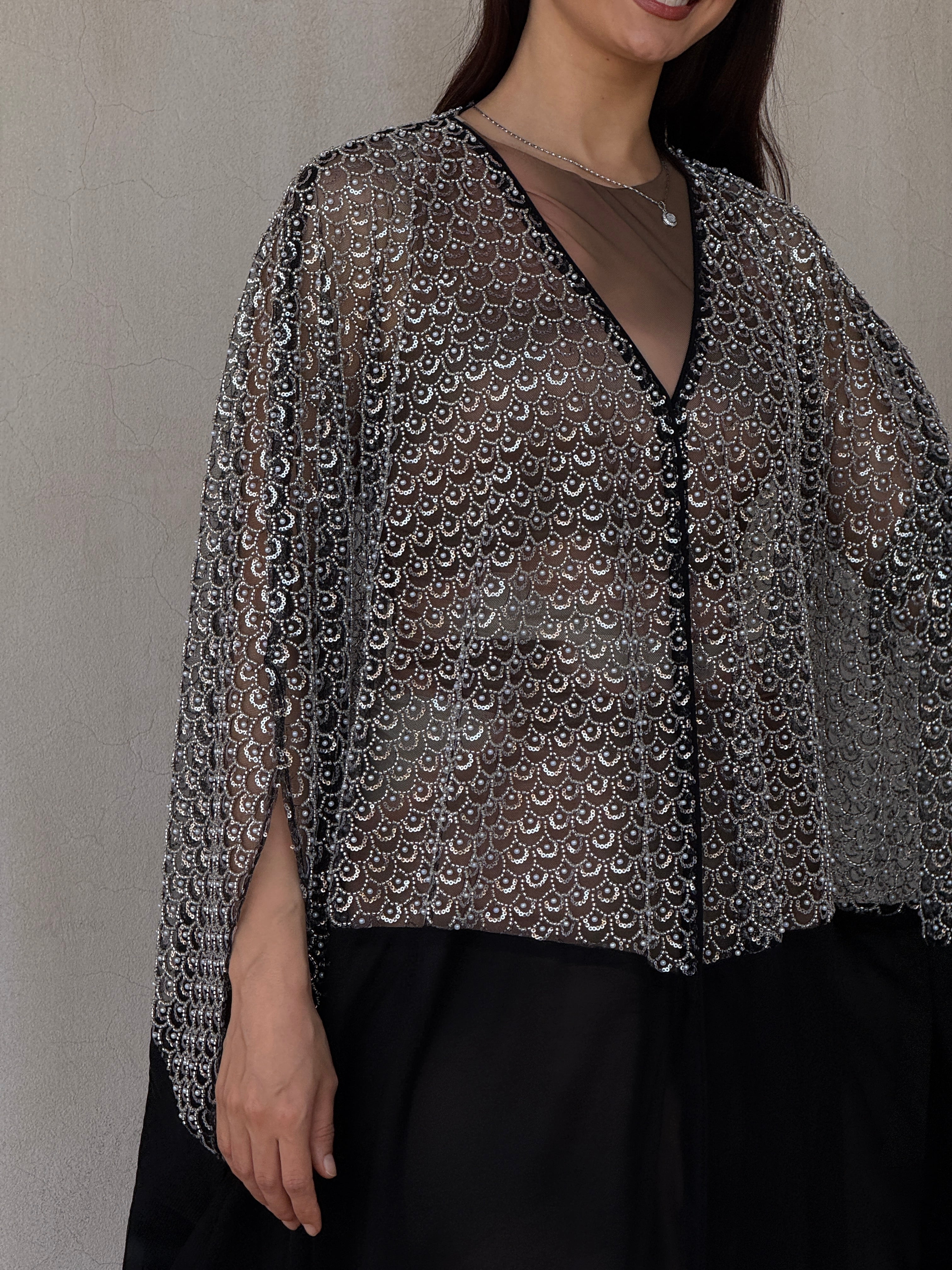 Rosa Transparent Abaya - Contessa Collection   Dubai 