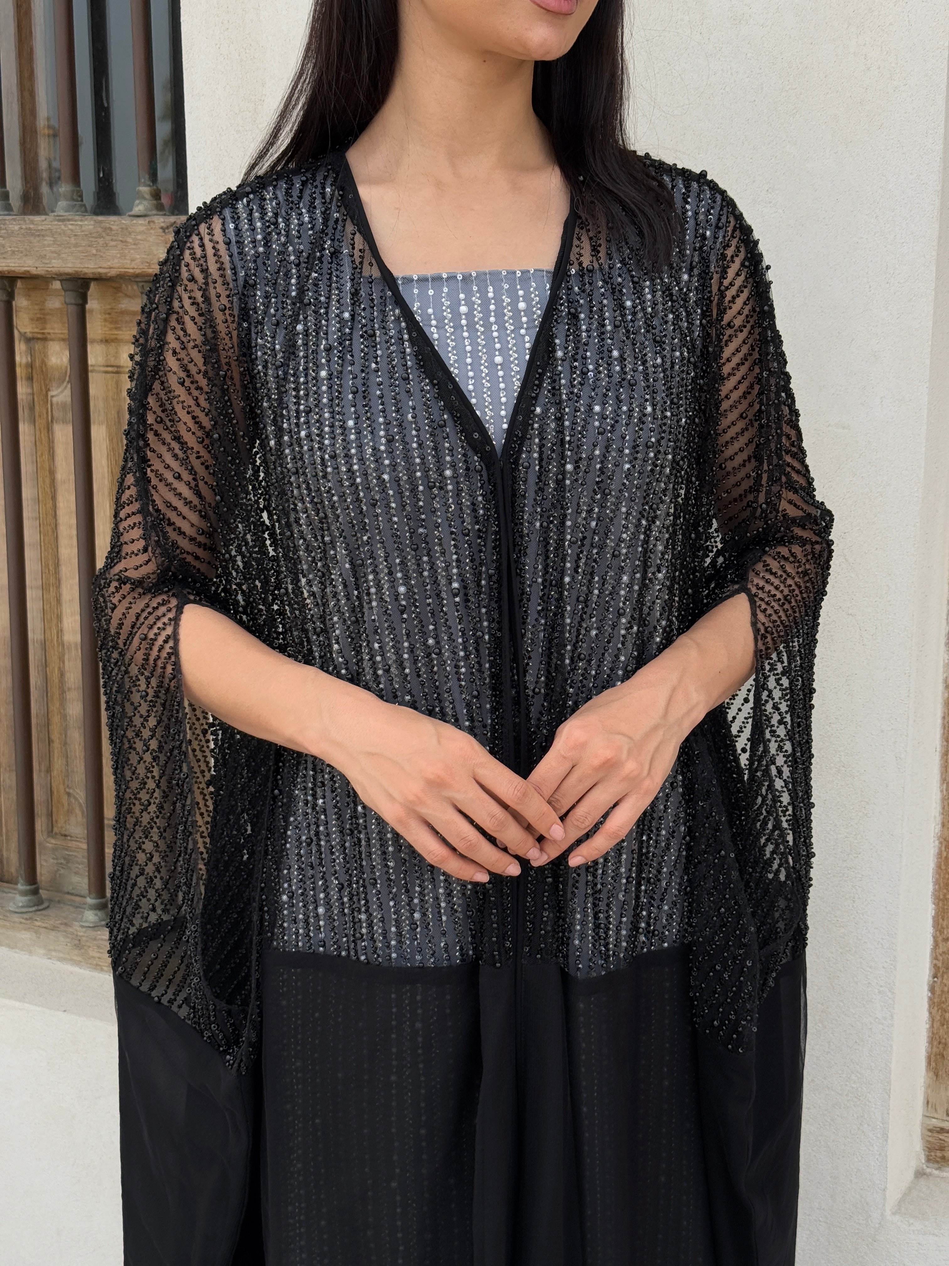 Rosa Transparent Abaya - Contessa Collection   Dubai 