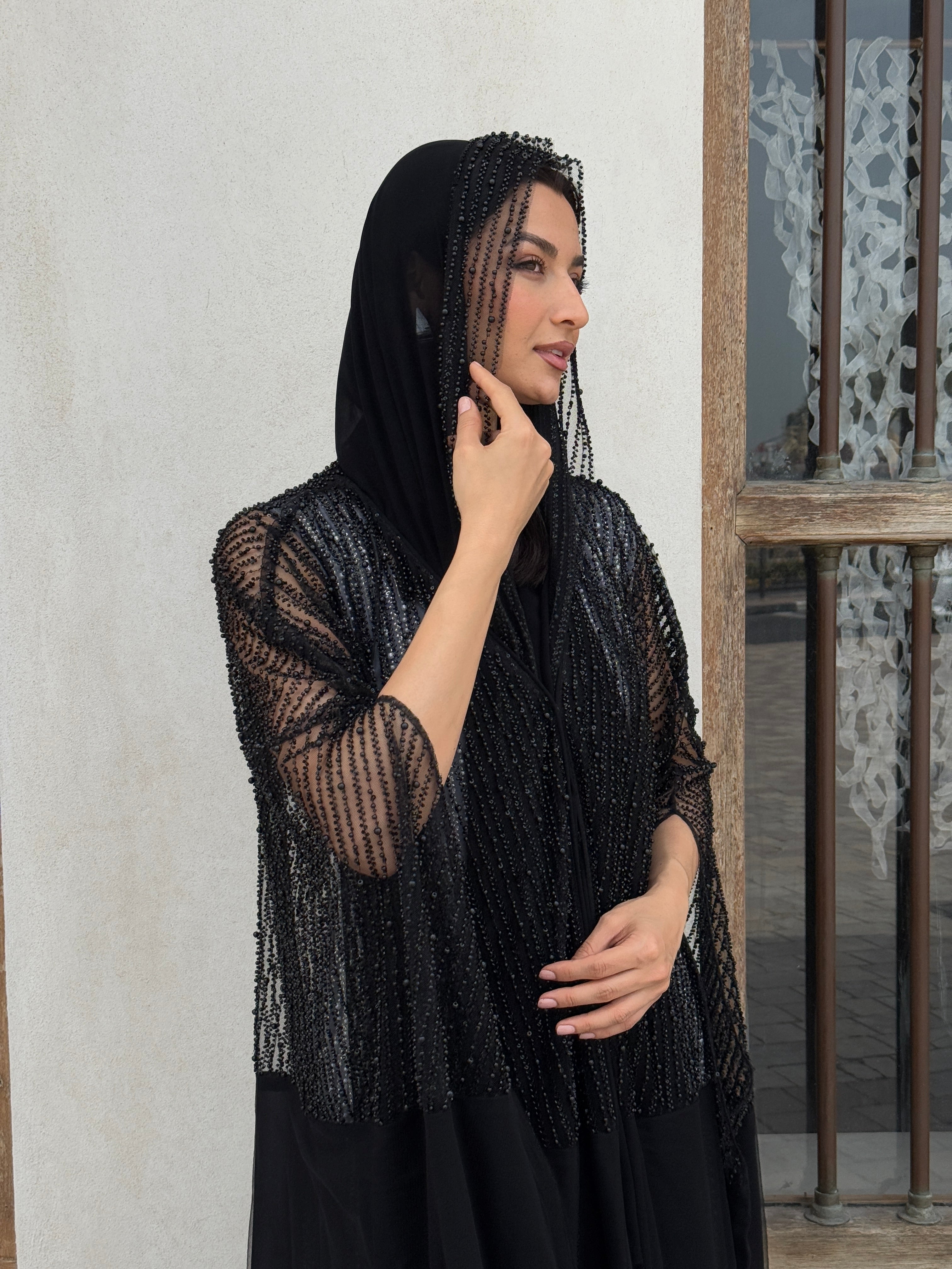 Rosa Transparent Abaya - Contessa Collection   Dubai 