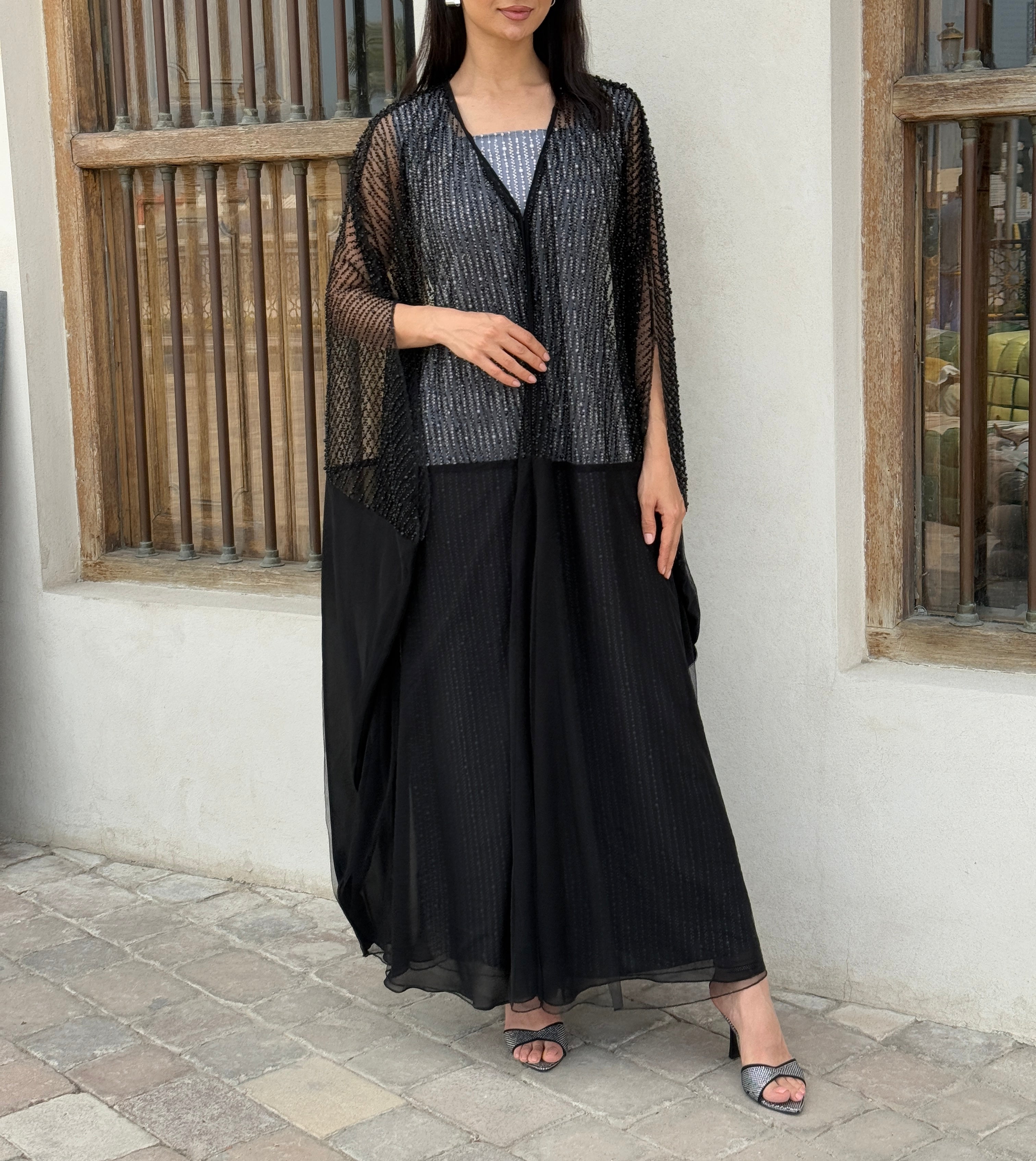 Rosa Transparent Abaya - Contessa Collection   Dubai 