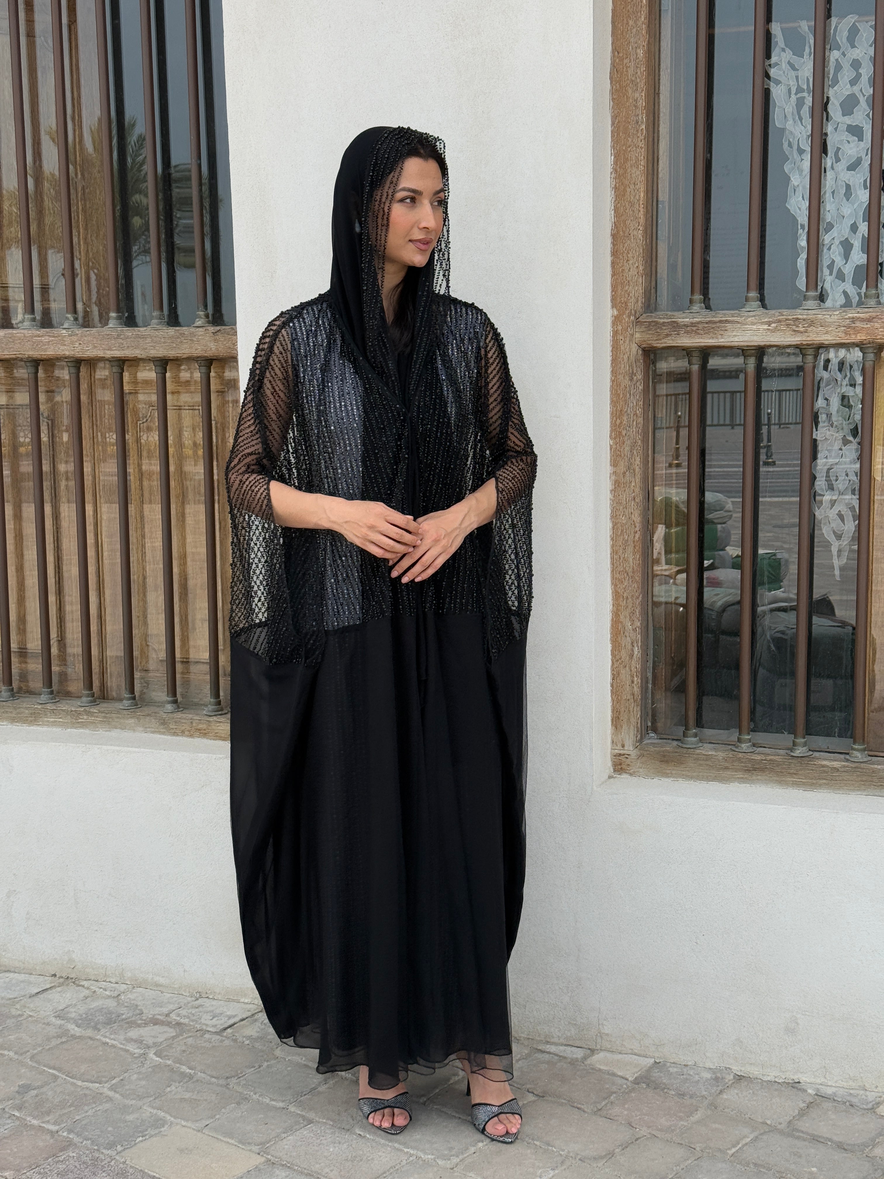 Rosa Transparent Abaya - Contessa Collection   Dubai 