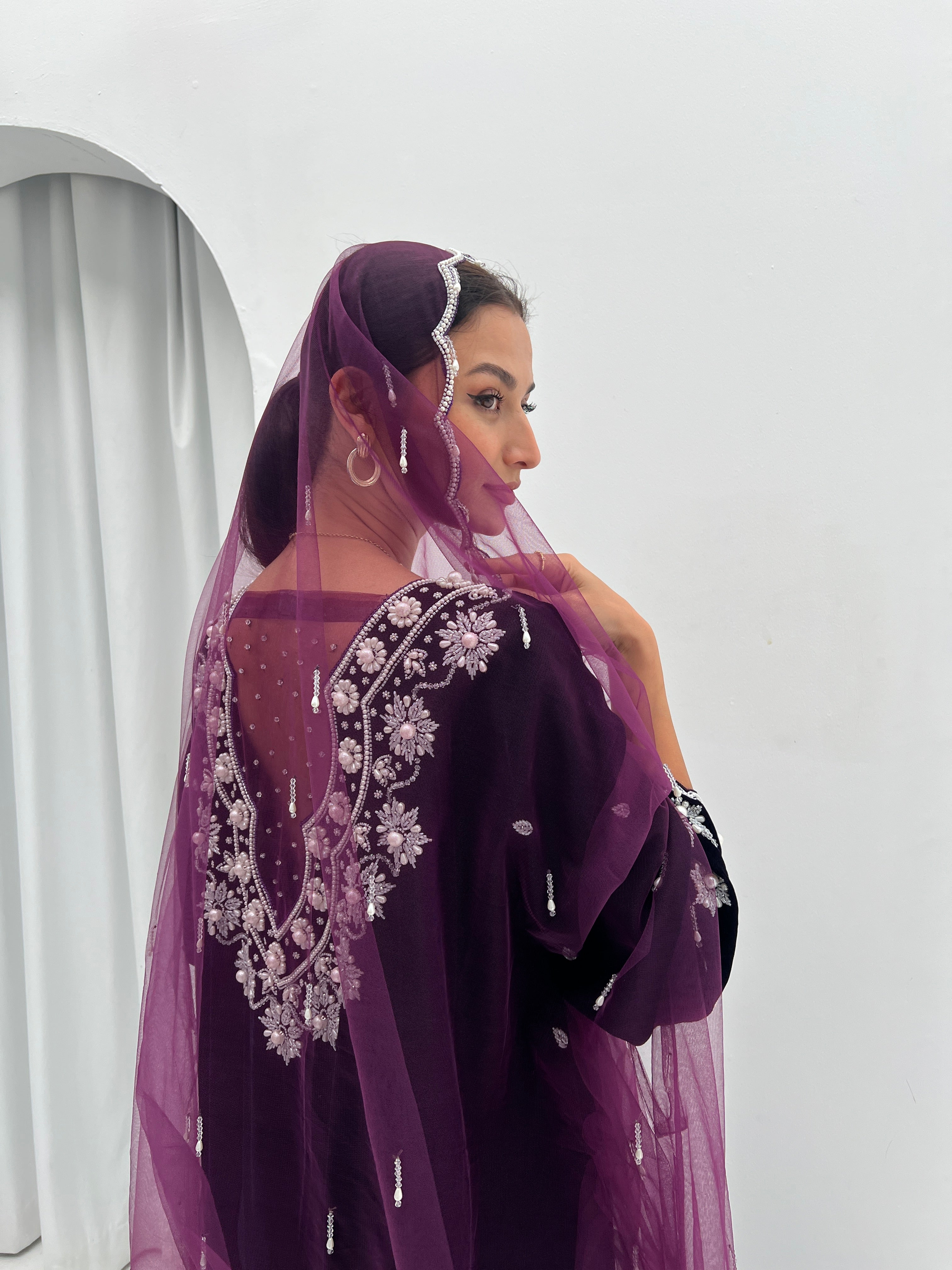 Velvet Soul Dress With Handwork Tule - Contessa Collection