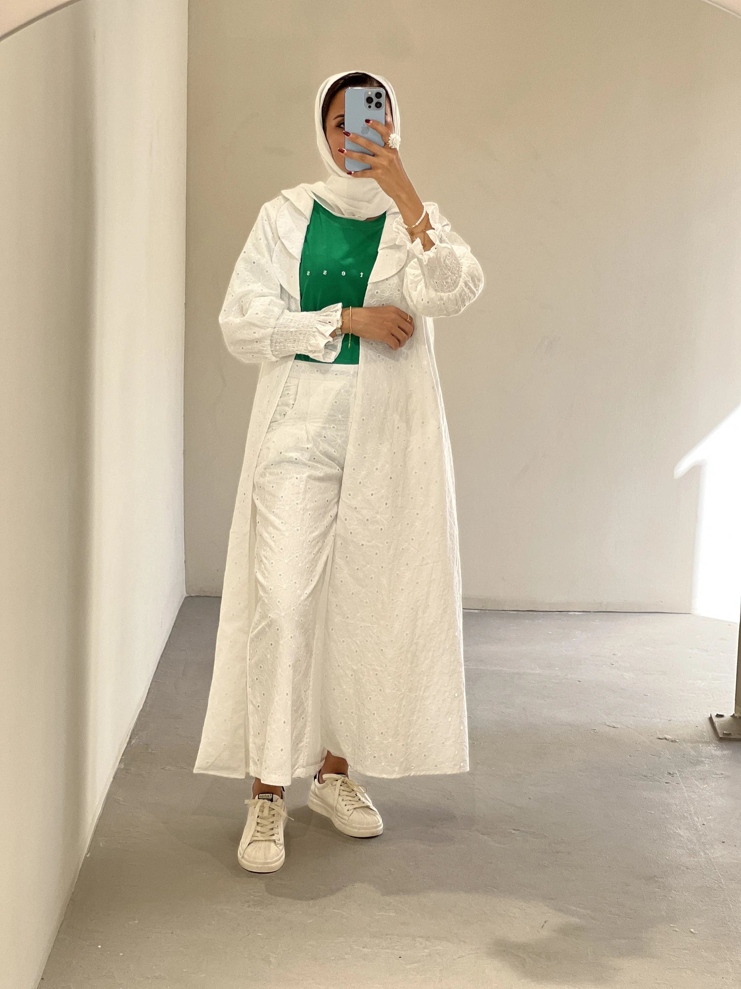 Contessa Collection abaya full set Dubai featuring a stylish long coat and matching pants for a chic look