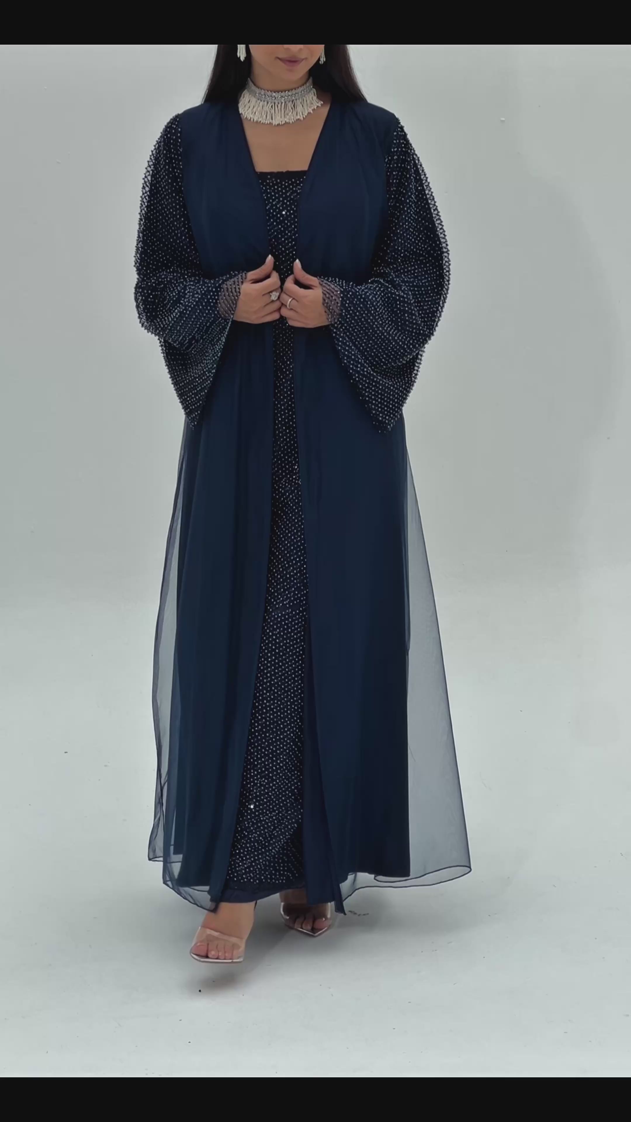 Leila Abaya with inner dress & sheila